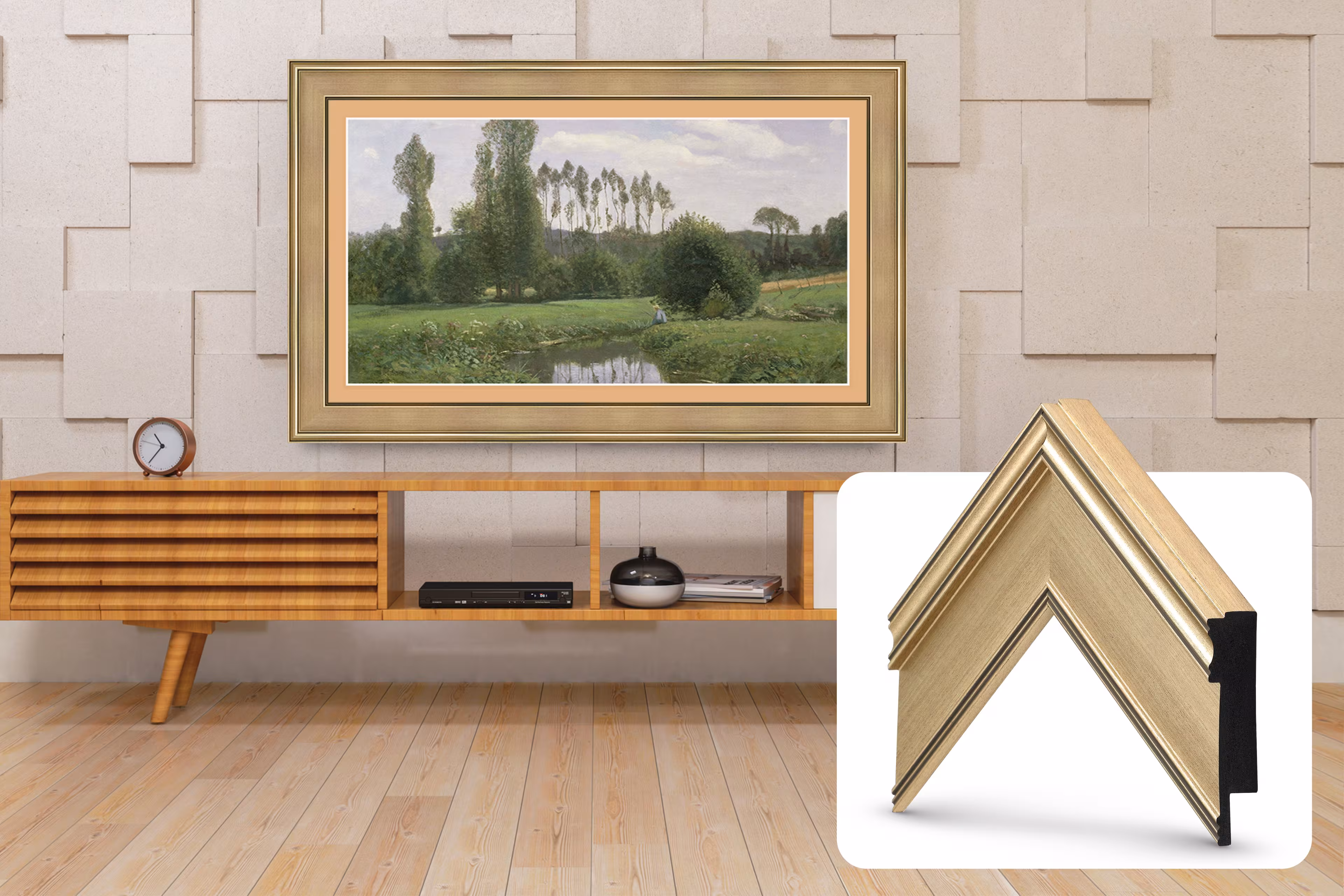 Deco TV Frames - Premiere Bezel for Samsung the Frame TV - 32" - Champagne