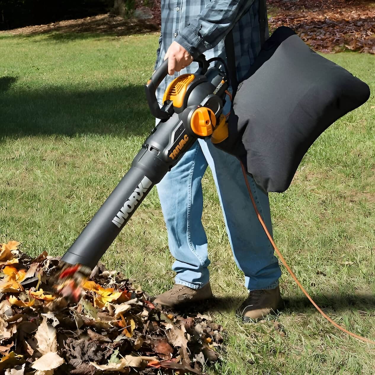 WORX - 12 Amp TRIVAC 70 MPH 600 CFM Corded Blower, Mulcher, and Vaccum - Black - Image 5