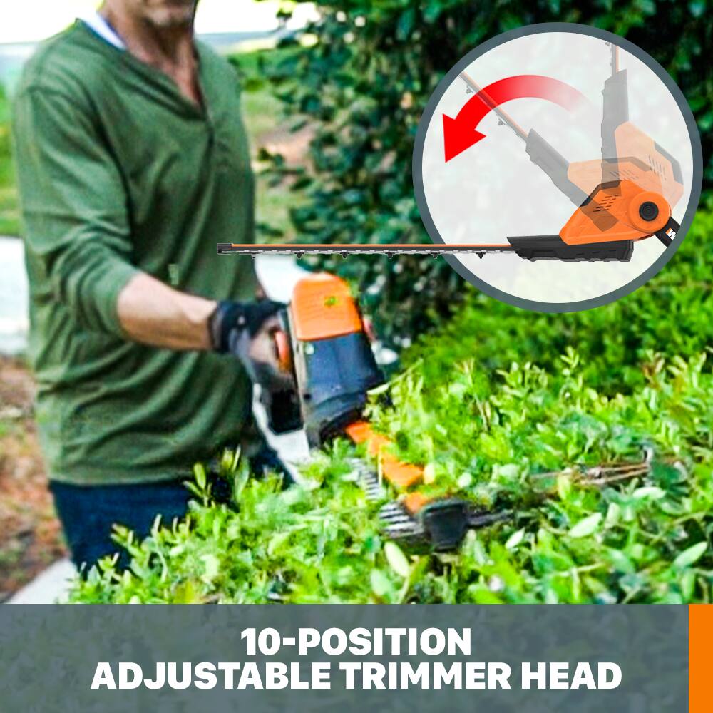 WORX - 20V Power Share Cordless 20V 20" 2-in-1 Hedge Trimmer - Black - Image 2