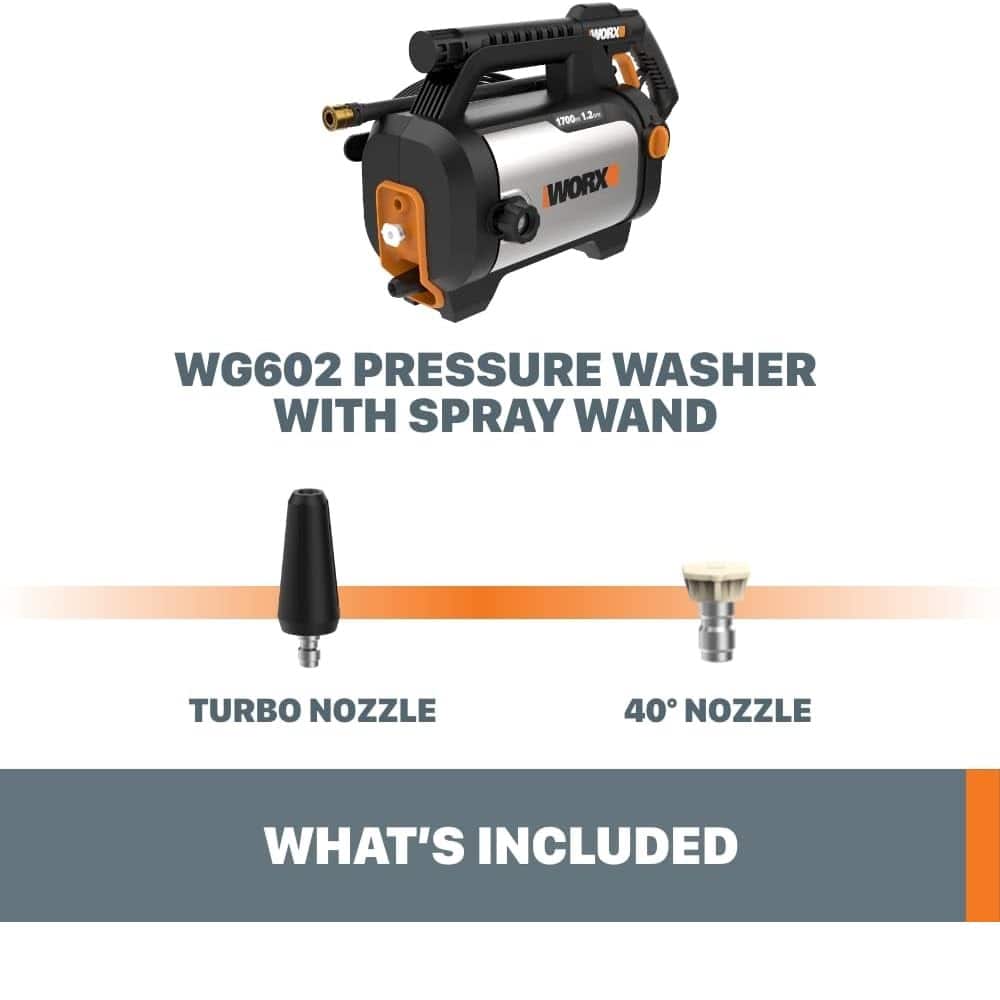 WORX - Electric Pressure Washer up to 1700 PSI at 1.2 GPM - Black - Image 9