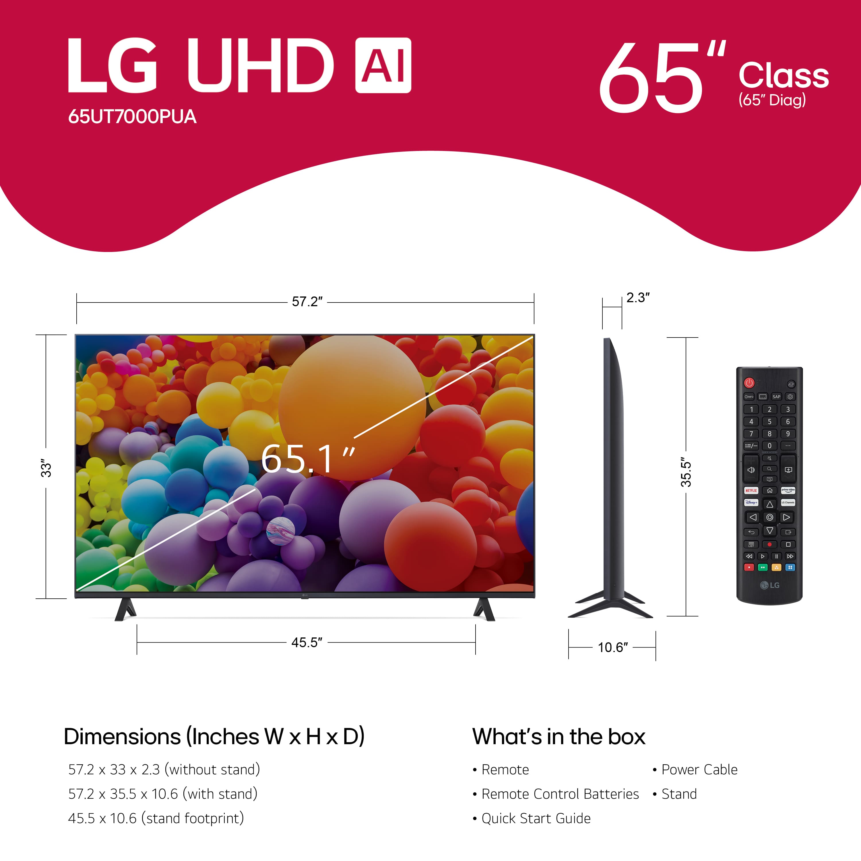 LG - 65” Class UT70 Series LED 4K UHD Smart webOS TV (2024) - Image 3
