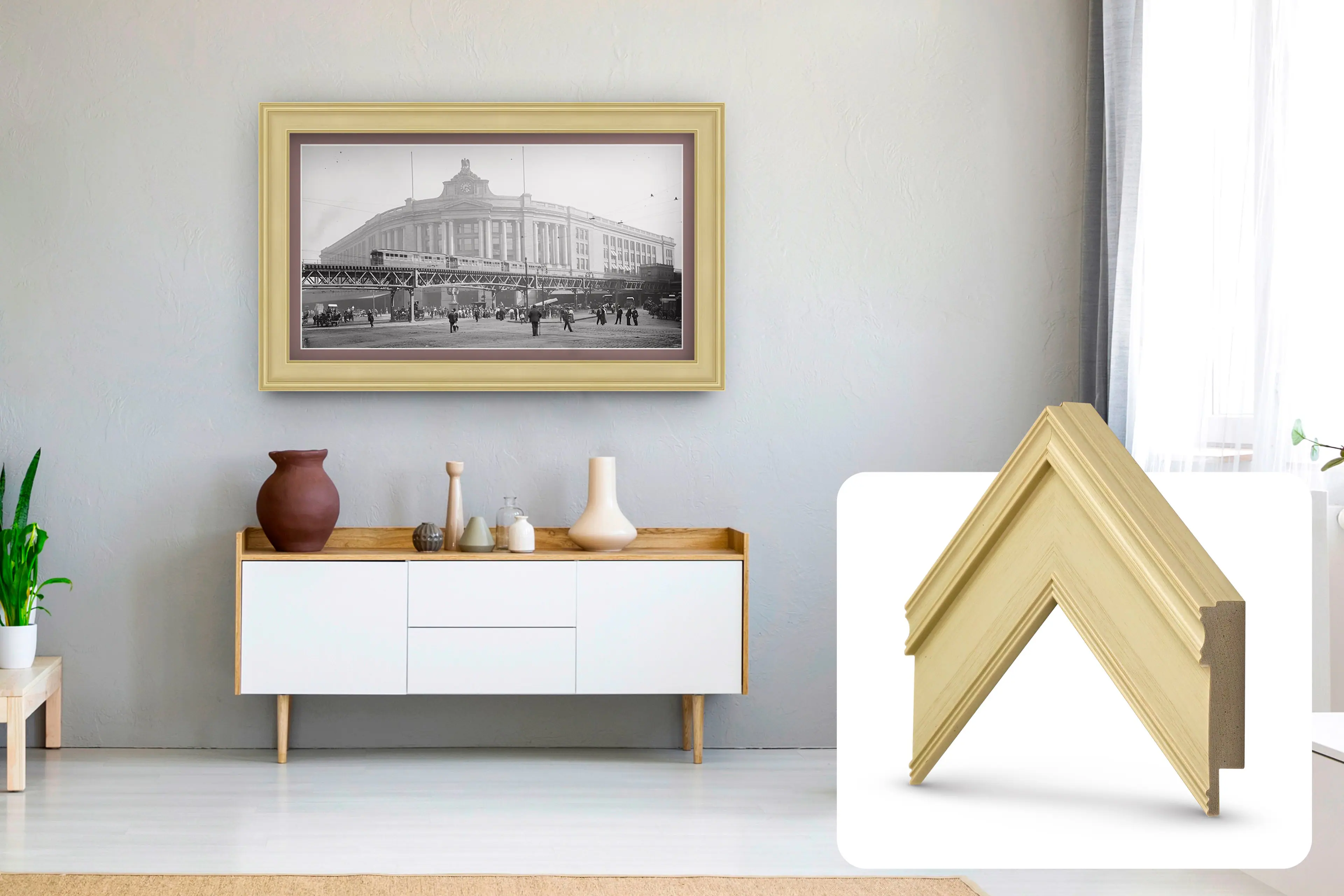 Deco TV Frames - Premiere Bezel for Samsung the Frame TV - 43" - Antique White