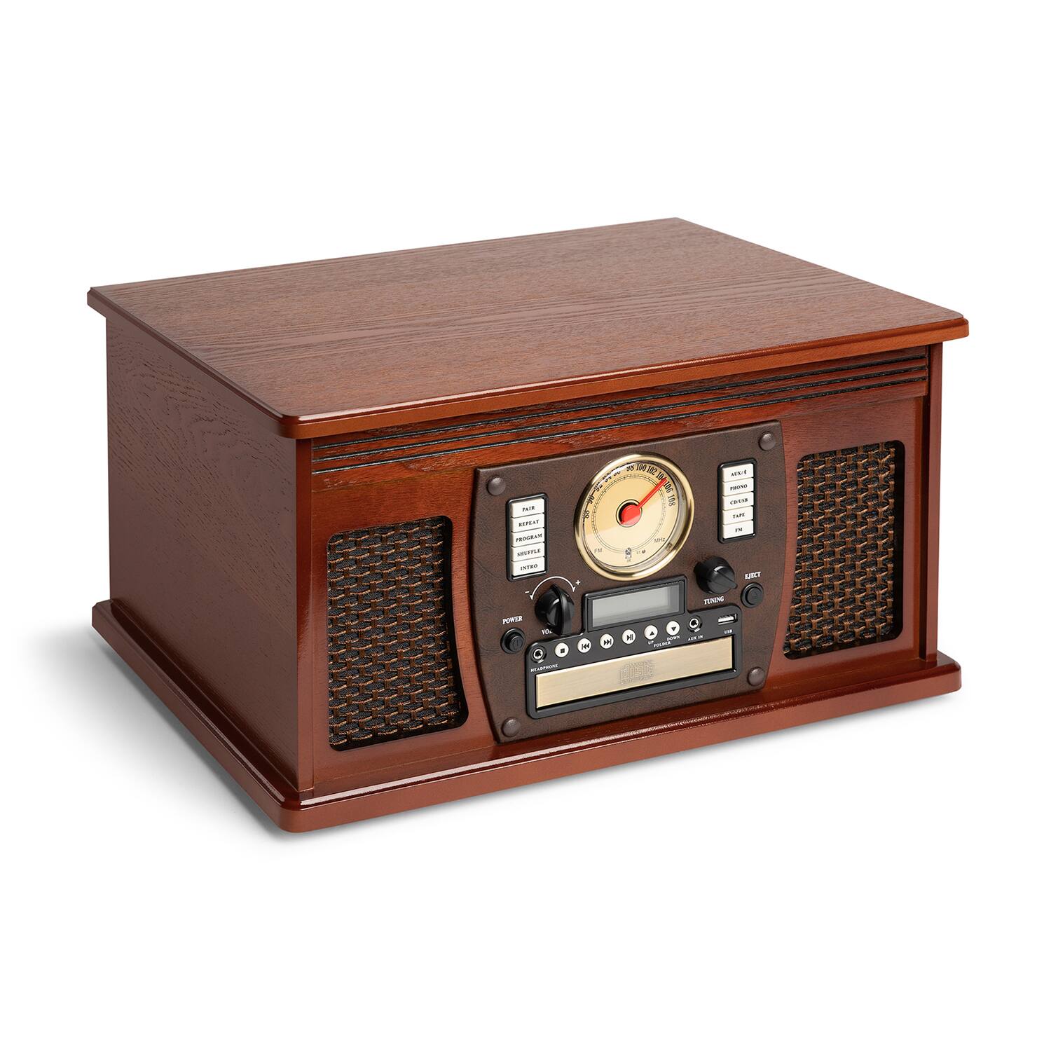 Victrola - Navigator 8-in-1 Classic Bluetooth Record Player with Turntable - Mahogany - Image 3