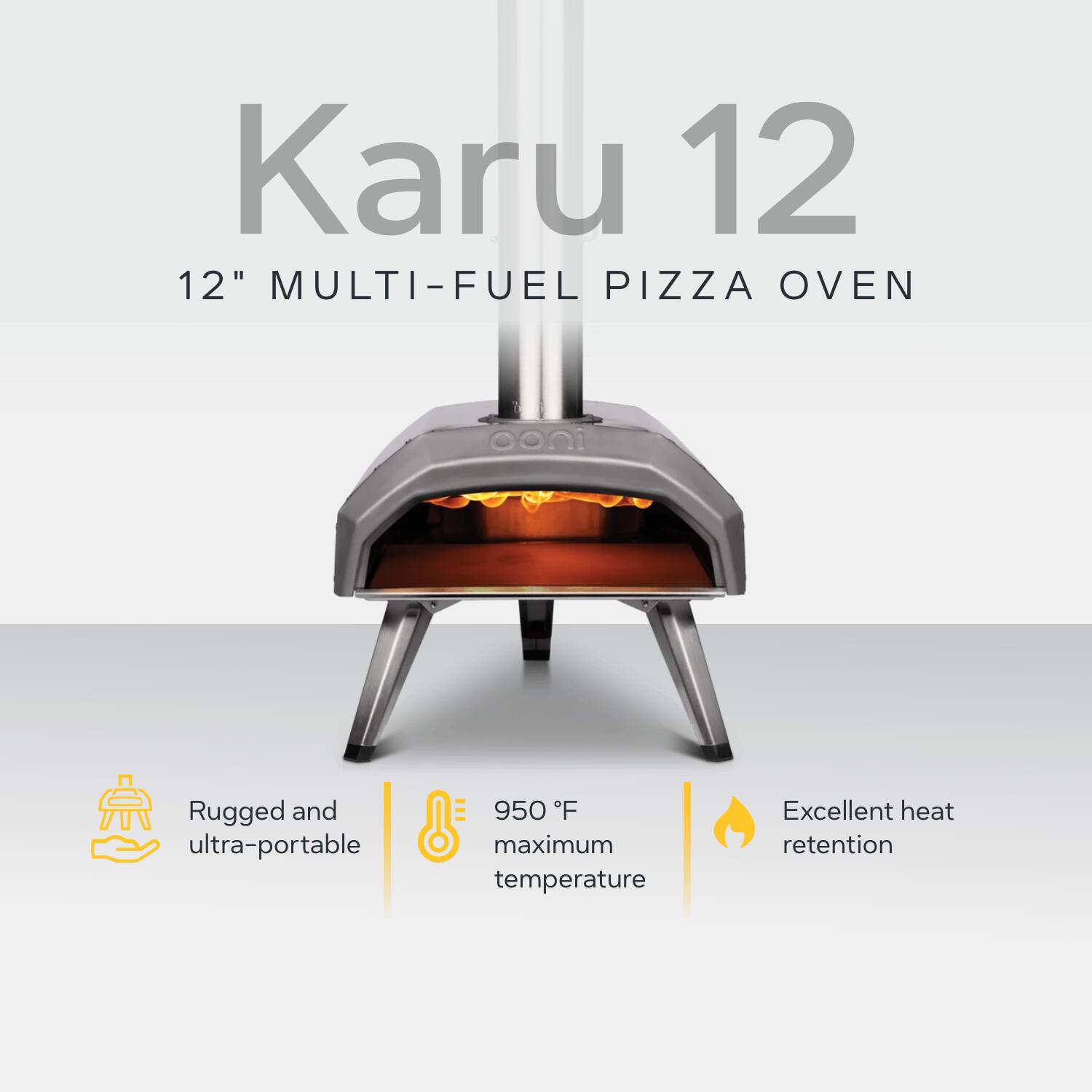 Ooni - Karu 12 Multi-Fuel Outdoor Portable Pizza Oven - Silver - Image 21