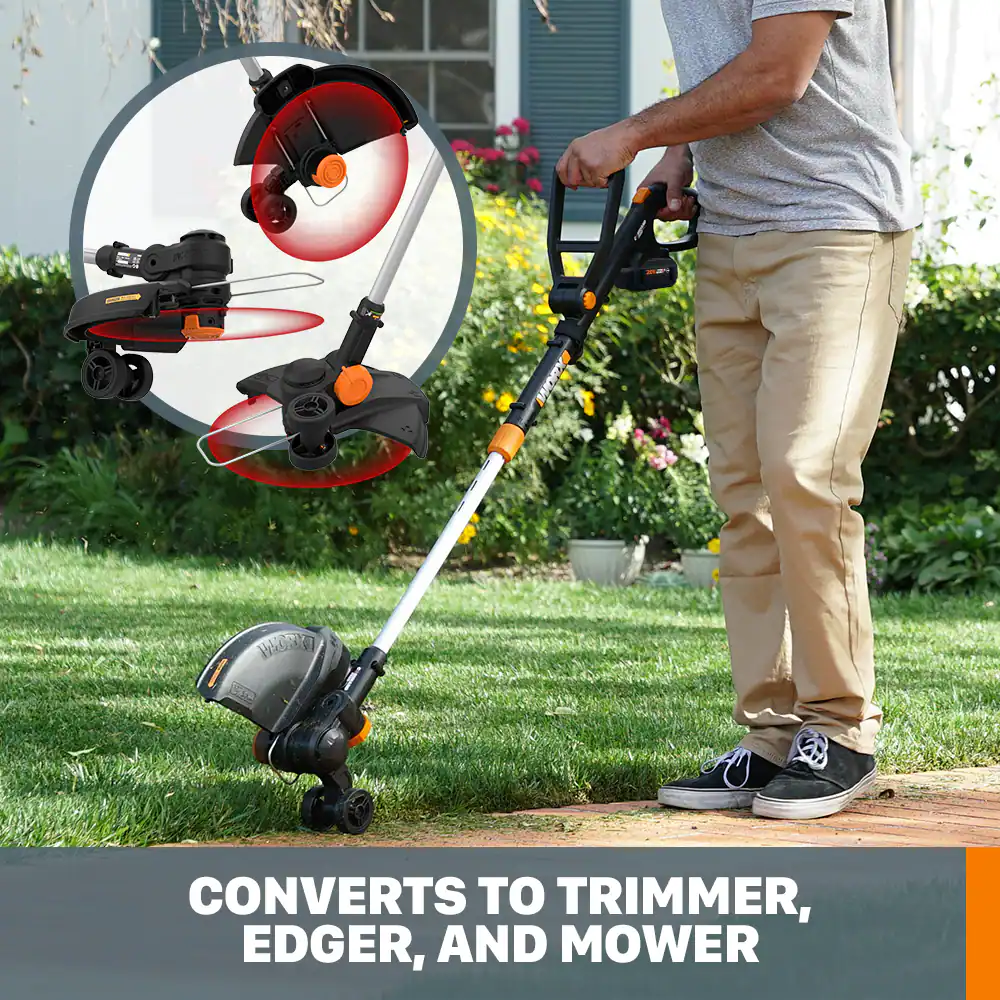 WORX - 20V 12" Brushless Cordless String Trimmer (1 x 4.0Ah and 1 x Charger) - Black - Image 3