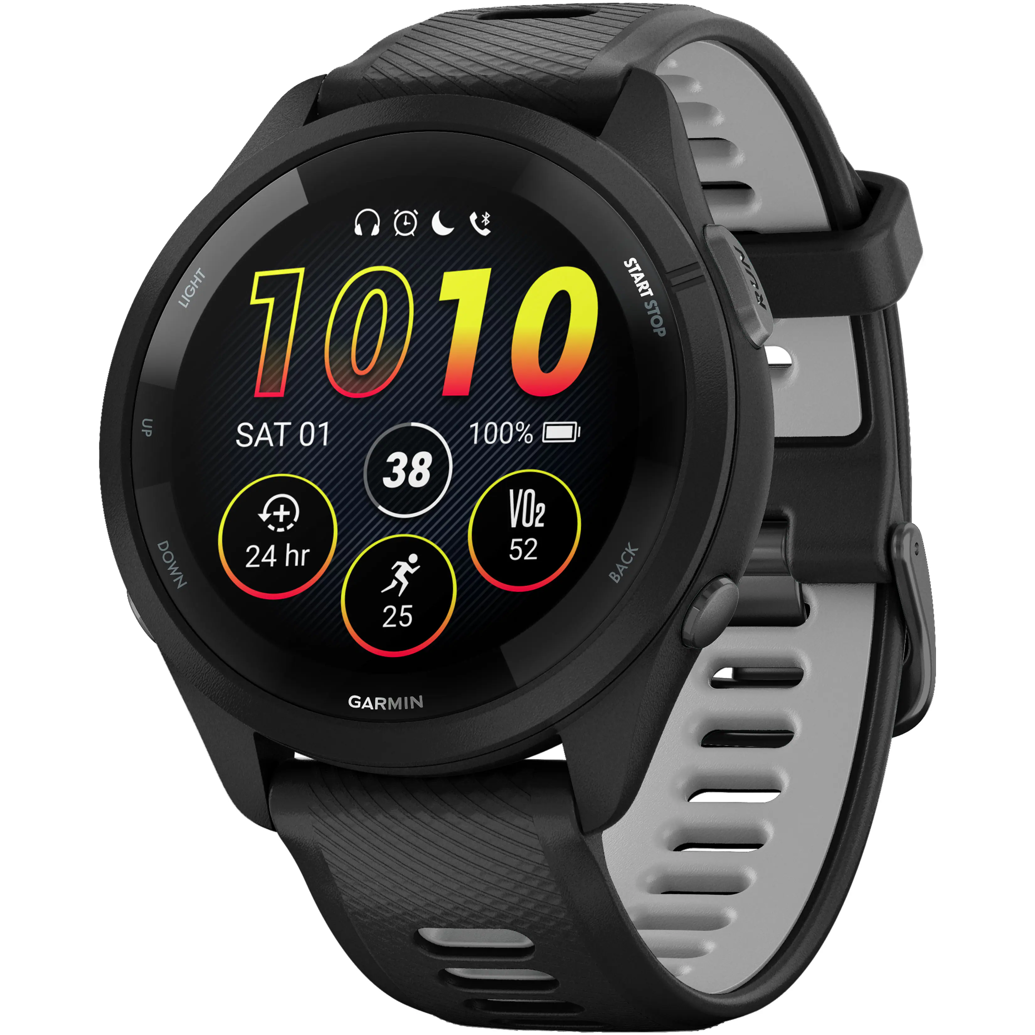 Garmin - Forerunner 265 GPS Smartwatch 46 mm Fiber-Reinforced polymer - Black - (2023)