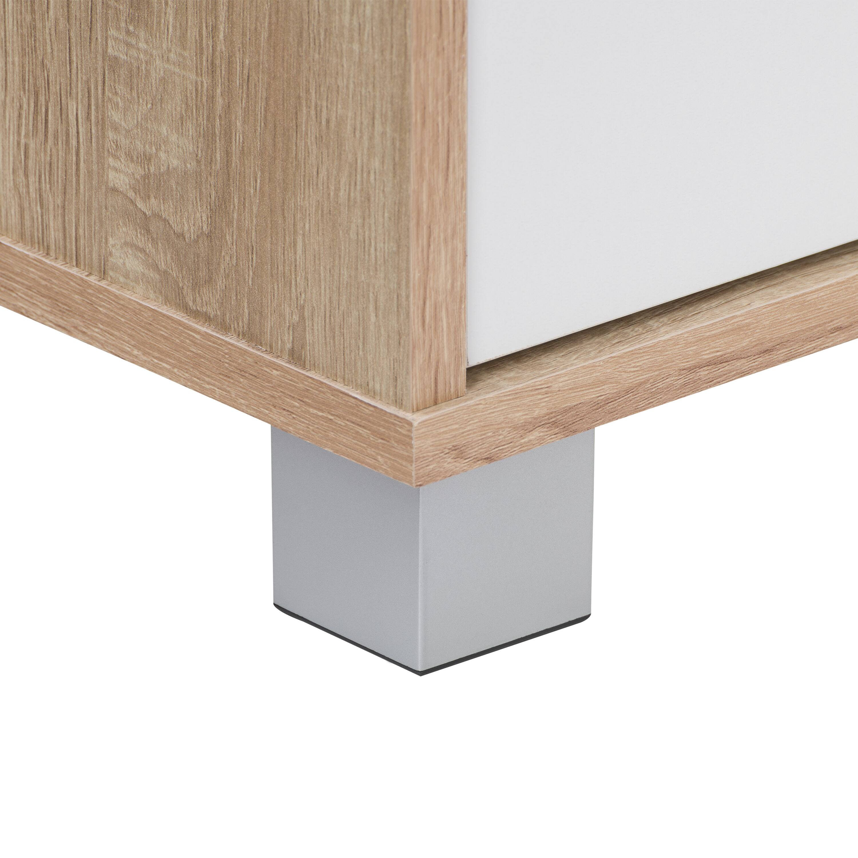 CorLiving - Hollywood Wood Grain TV Stand with Doors for Most TVs up to 55" - White and Brown - Image 8