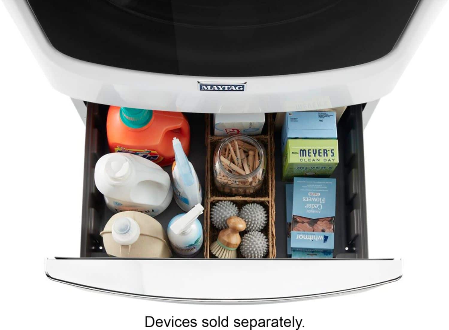 Maytag - Washer/Dryer Laundry Pedestal with Storage Drawer - White - Image 4
