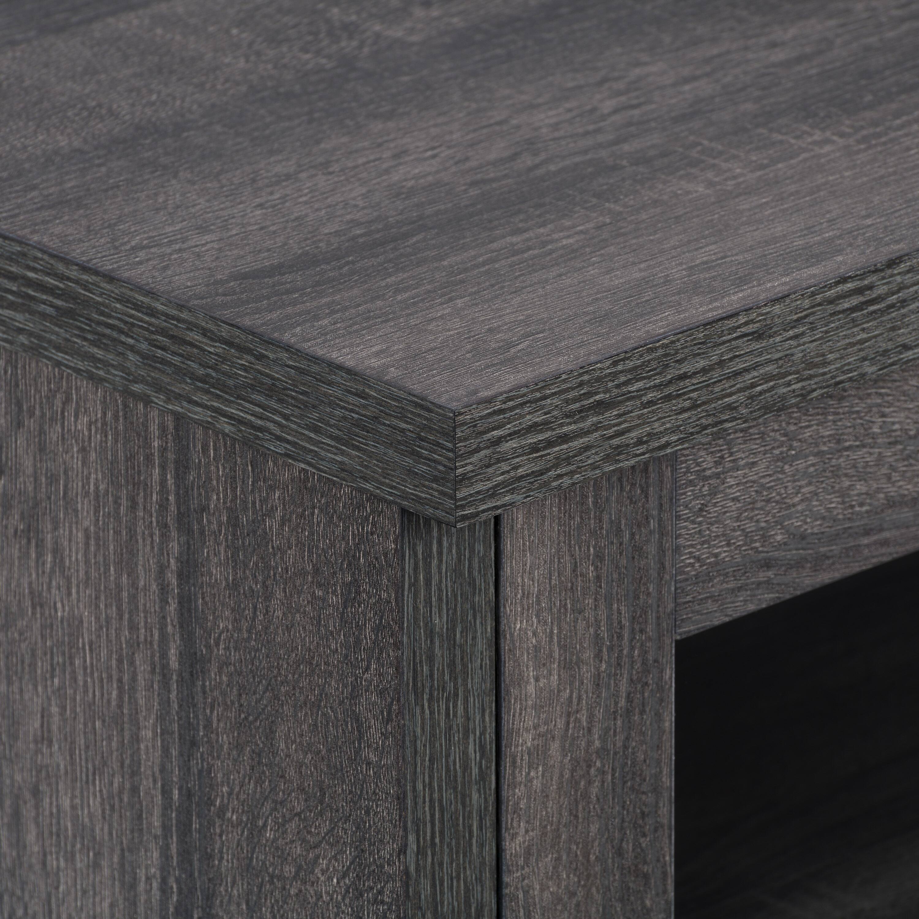 CorLiving - Fremont TV Bench with Glass Cabinets for Most TVs up to 95" - Dark Gray - Image 5