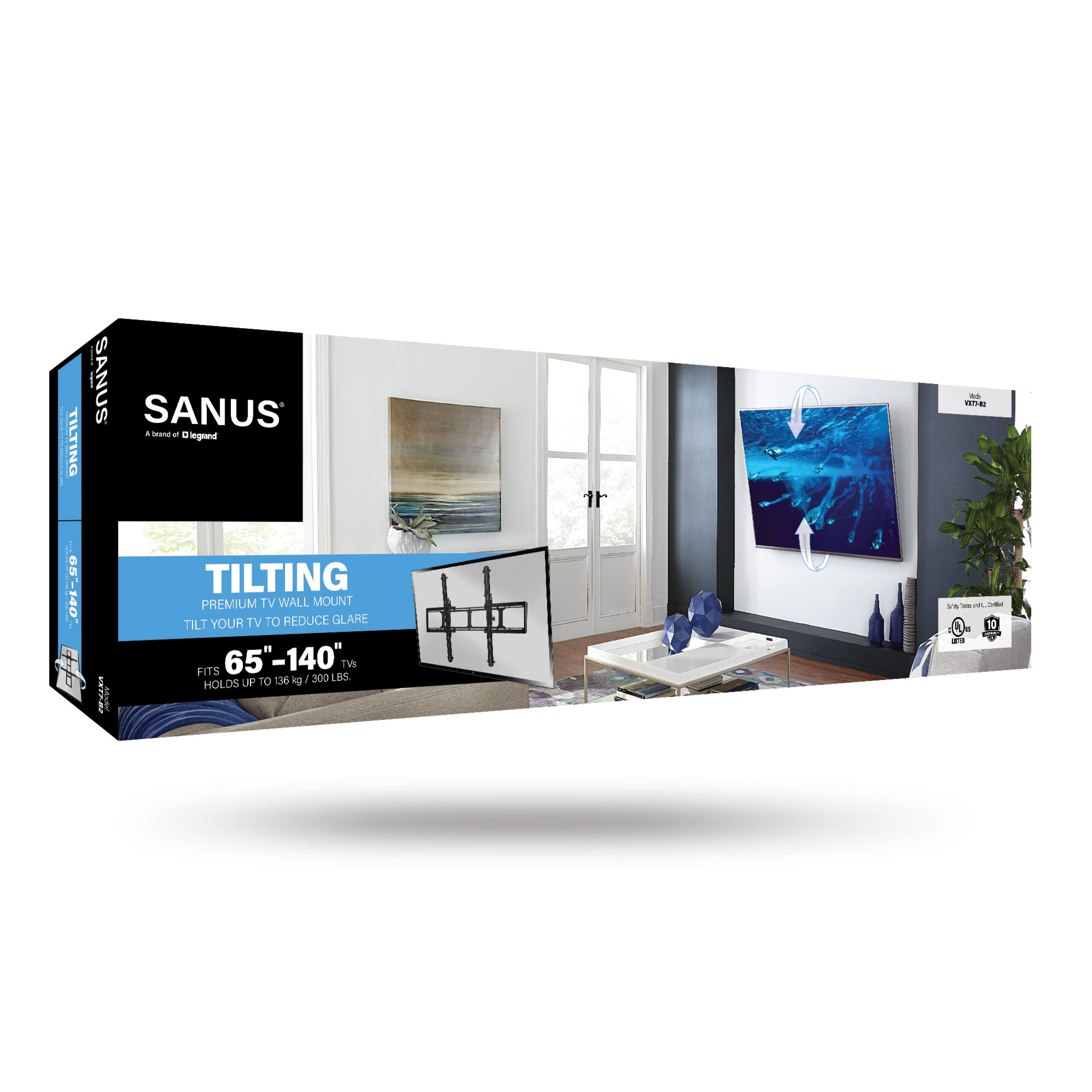 Sanus - Tilt TV Wall Mount for Most 65" - 140" TVs up to 300lbs - Designed for Extra Large TVs - Black - Image 3