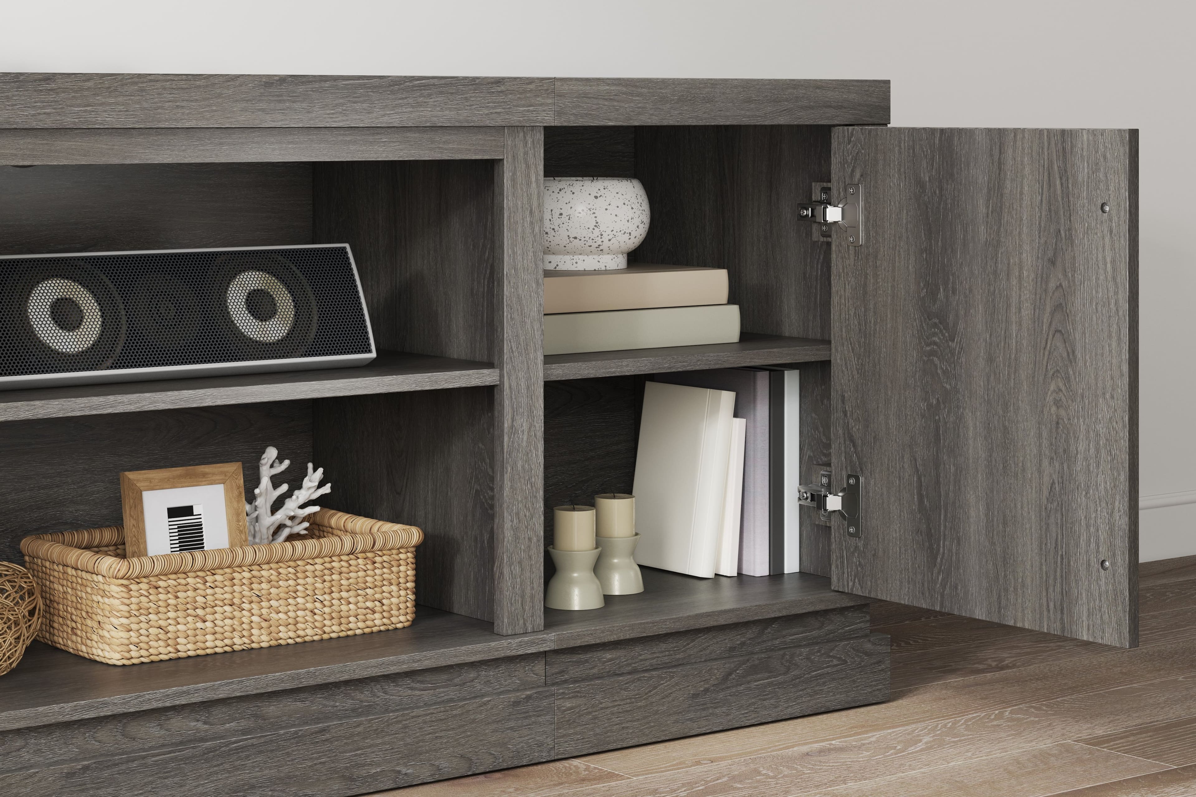 Whalen Furniture - Thannon 60" TV Console - Medium Ash Gray - Image 7