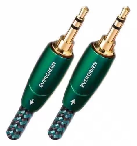 AudioQuest - Evergreen 3.5mm Mini M > M 9.8' Analog Audio Interconnect Cable - Green on Black - Image 2