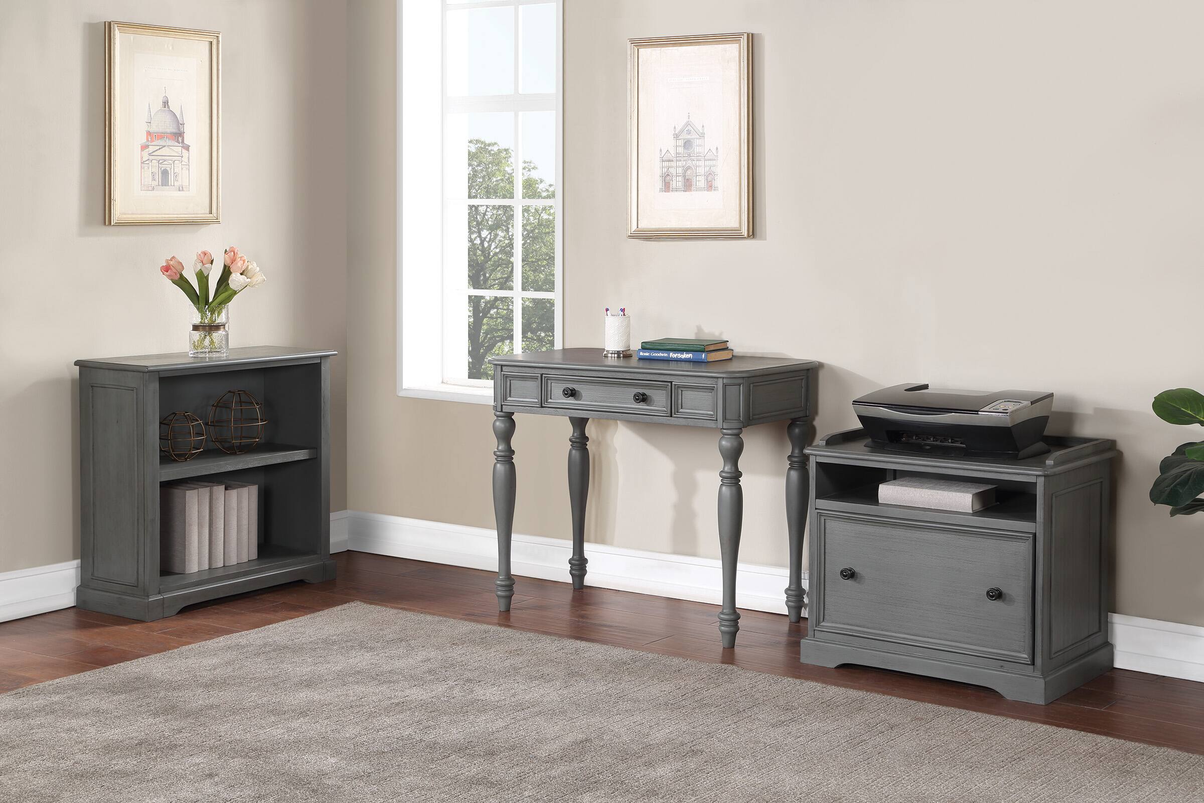 OSP Home Furnishings - Country Meadows 36" Desk - Plantation Grey - Image 7