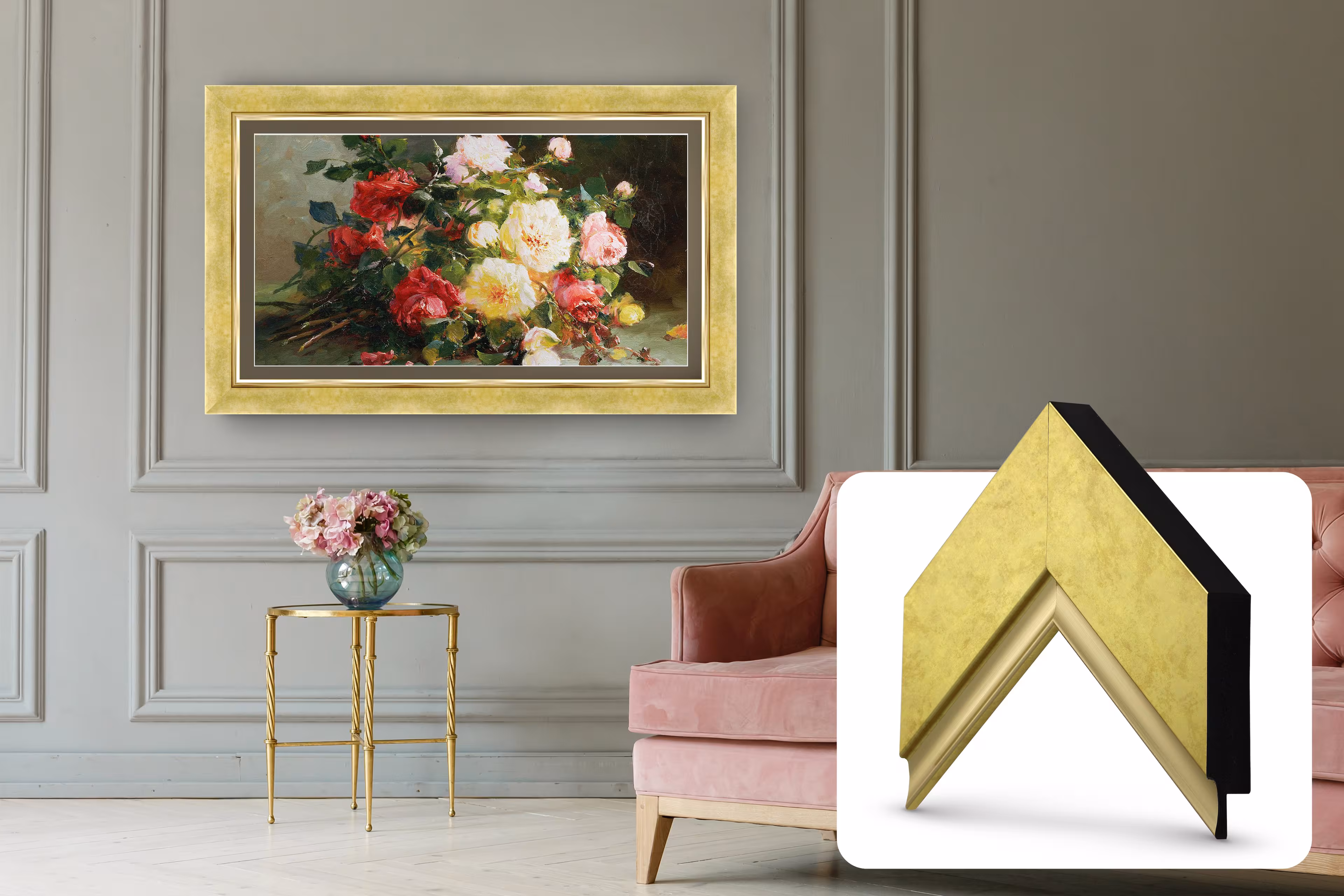 Deco TV Frames - Premiere Bezel for Samsung the Frame TV - 43" - Contemporary Gold