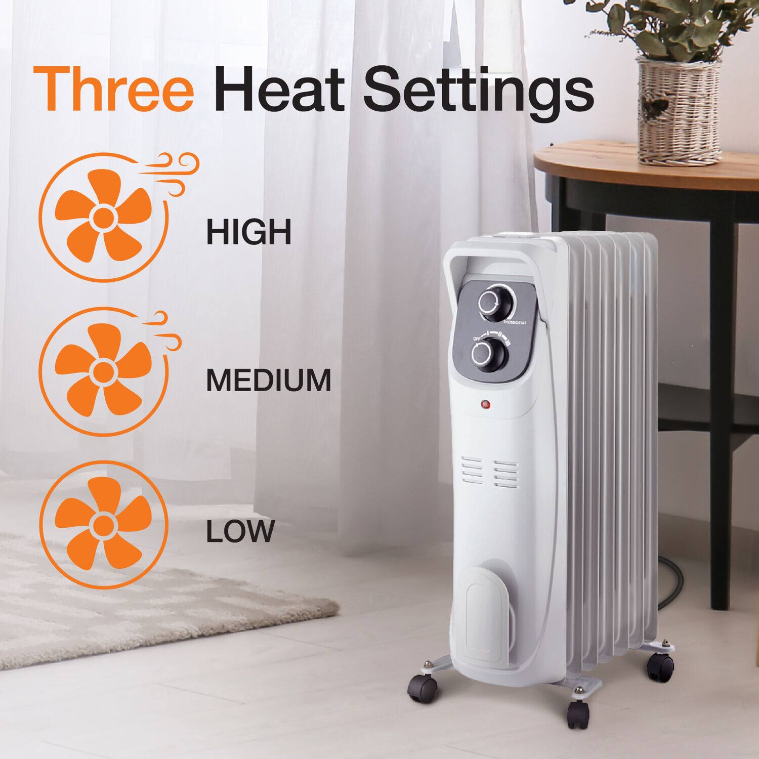 Lifesmart - 1500W Oil Filled Radiator - White - Image 6