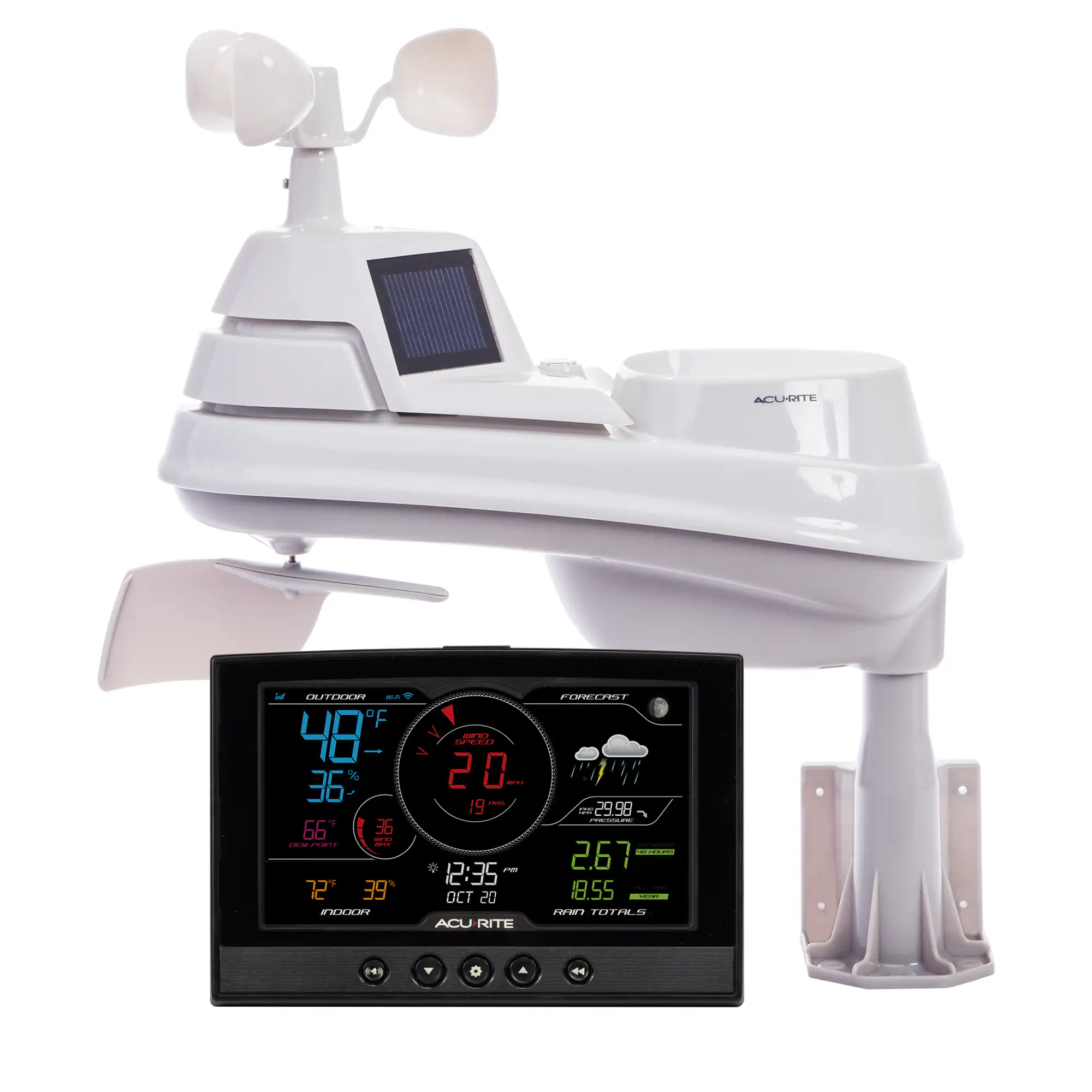 AcuRite - Iris (5-in-1) Weather Station with Direct-to-Wi-Fi Display for Remote Monitoring - White/Black