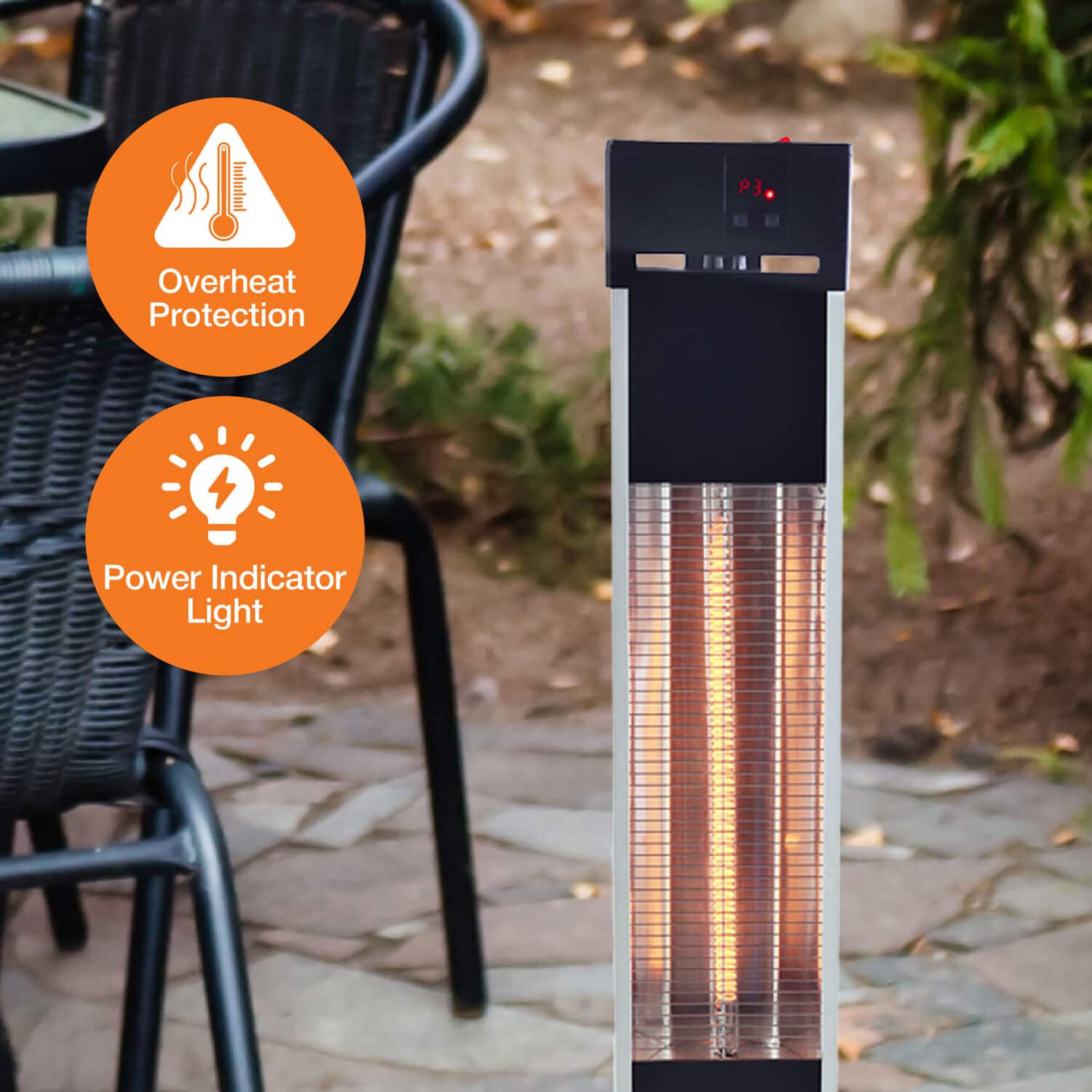 Lifesmart - Outdoor Infrared Tower Heater - Black - Image 4