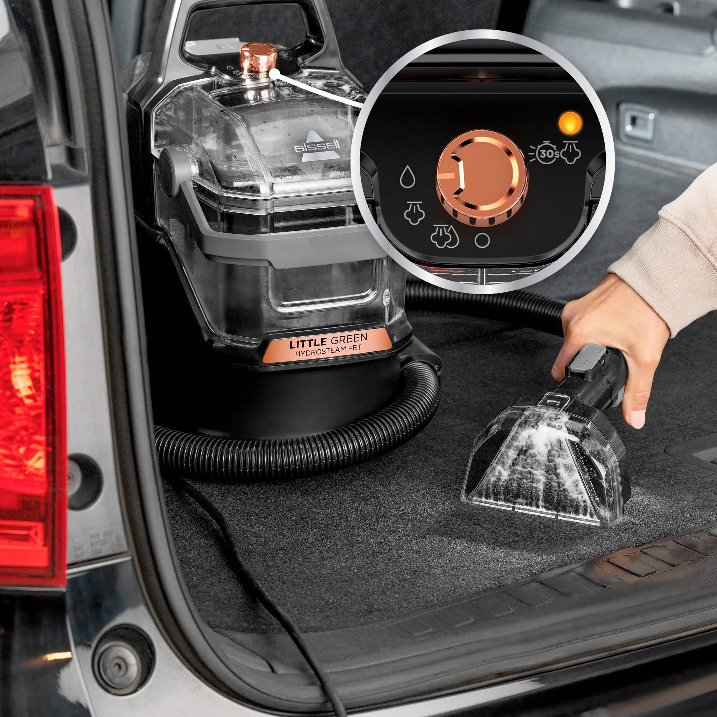 BISSELL - Little Green HydroSteam Pet Corded Portable Deep Cleaner - Titanium with Copper Harbor accents - Image 5