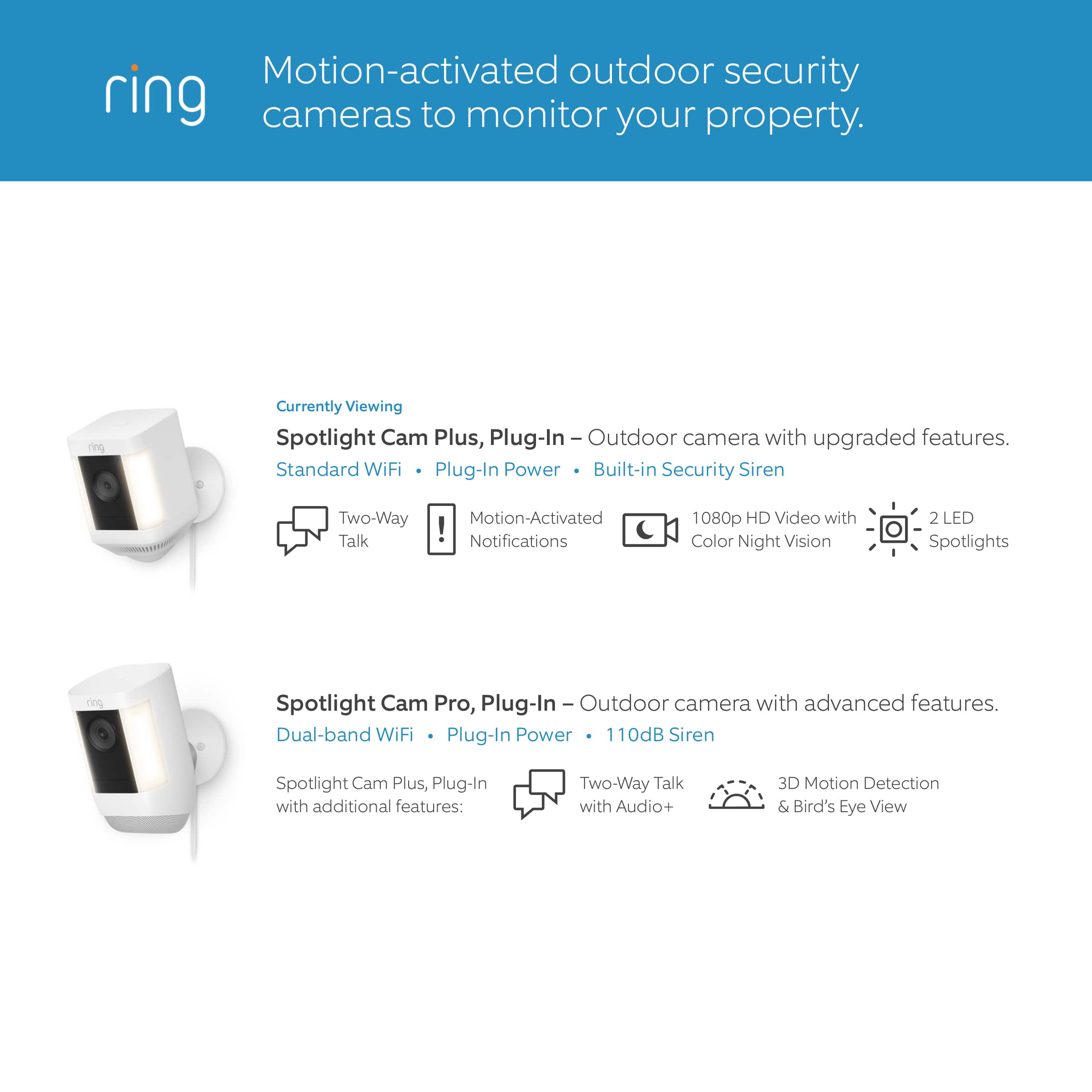 Ring - Spotlight Cam Plus Outdoor/Indoor 1080p Plug-In Surveillance Camera - Black - Image 9