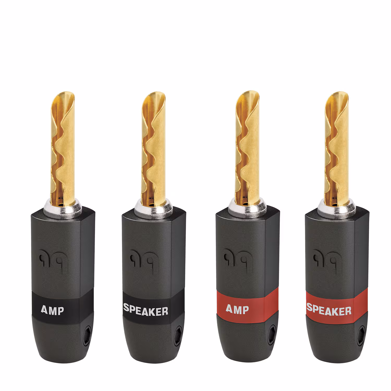 AudioQuest - SureGrip® 300 BananaSpeaker Connectors – Fits Standard Banana Jacks (Supports up to 9 AWG) - Gold