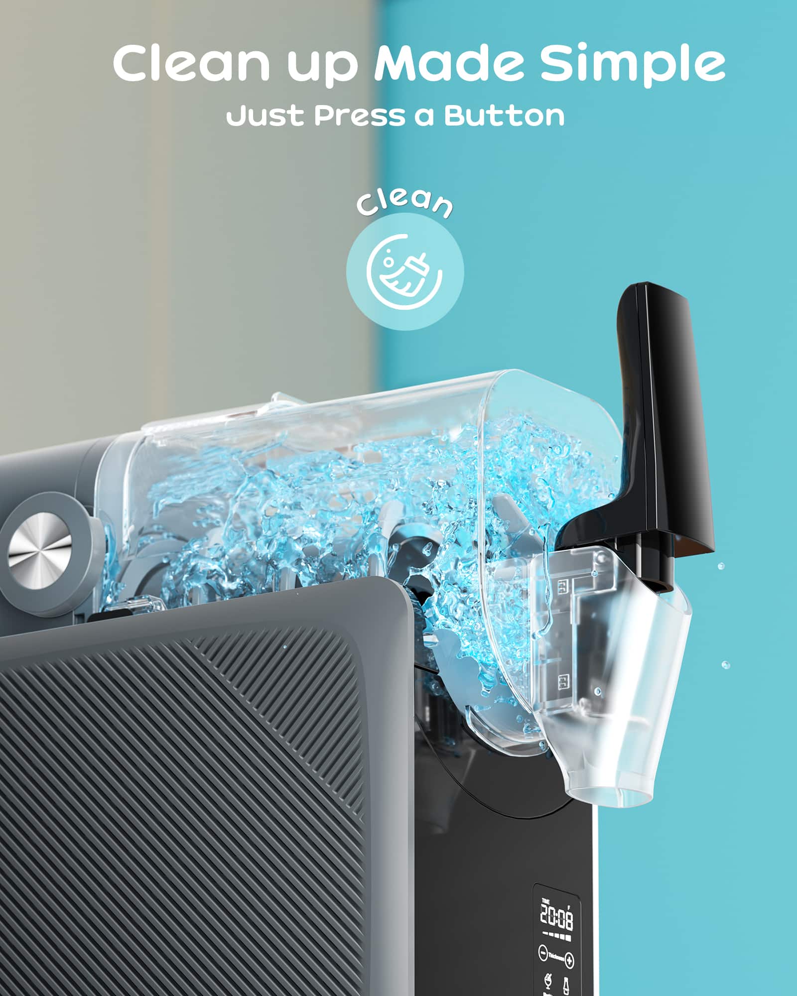 CyberChill - Slushie Machine, 68 oz. Frozen Drink Maker with 24-Hour Delay Start, Cold Retention and 5 Presets - Dark Gray - Image 6