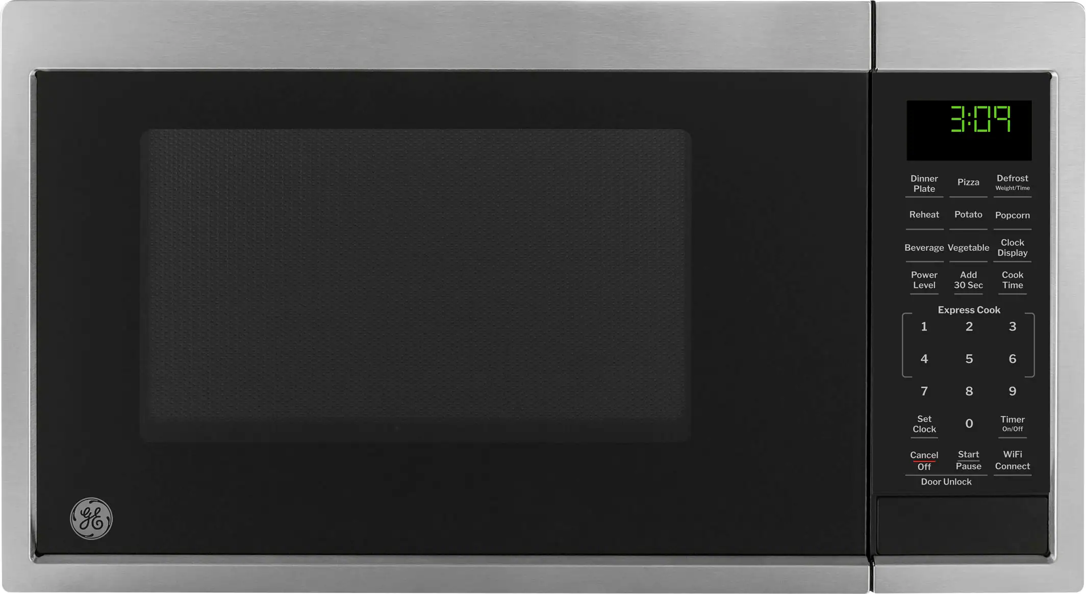 GE - 0.9 Cu. Ft. Countertop Microwave with Scan-to-Cook Technology - Stainless Steel