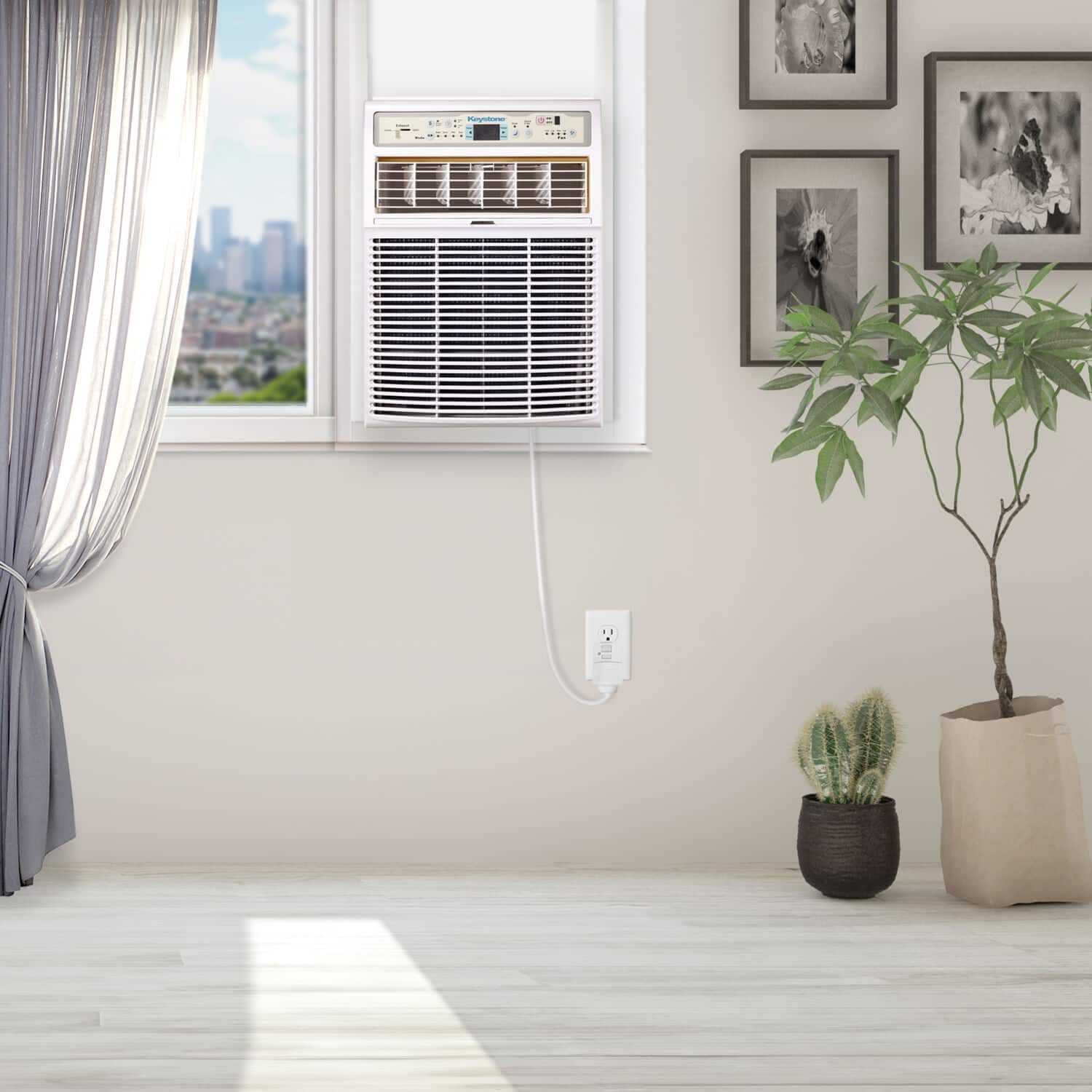 Keystone - 450 Sq. Ft. 10,000 BTU Casement Window Air Conditioner - White - Image 12