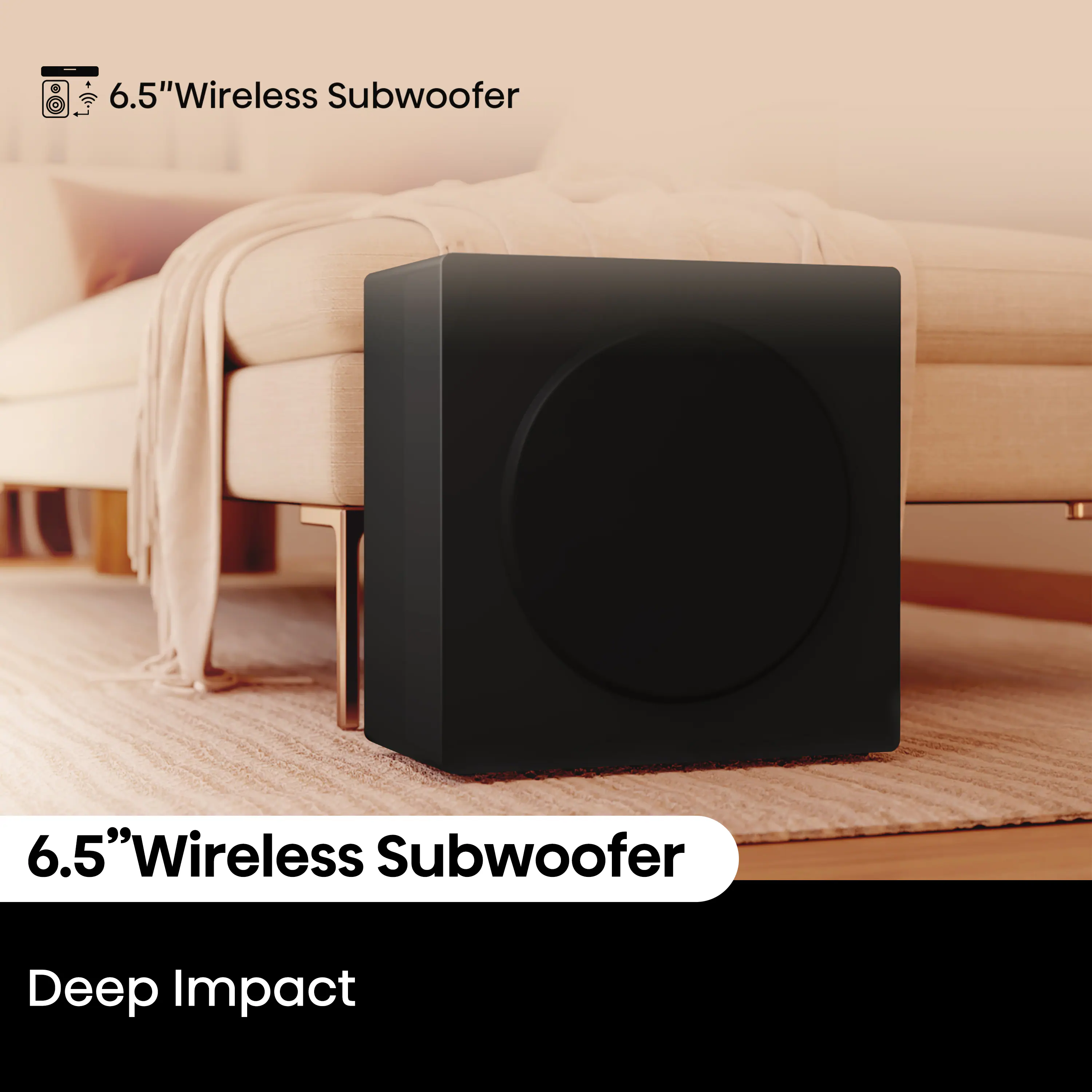 Hisense - 5.1 Channel 540W Soundbar with Wireless 6.5" Subwoofer and 2 Rear Speakers (HS5100) - Black - Image 10