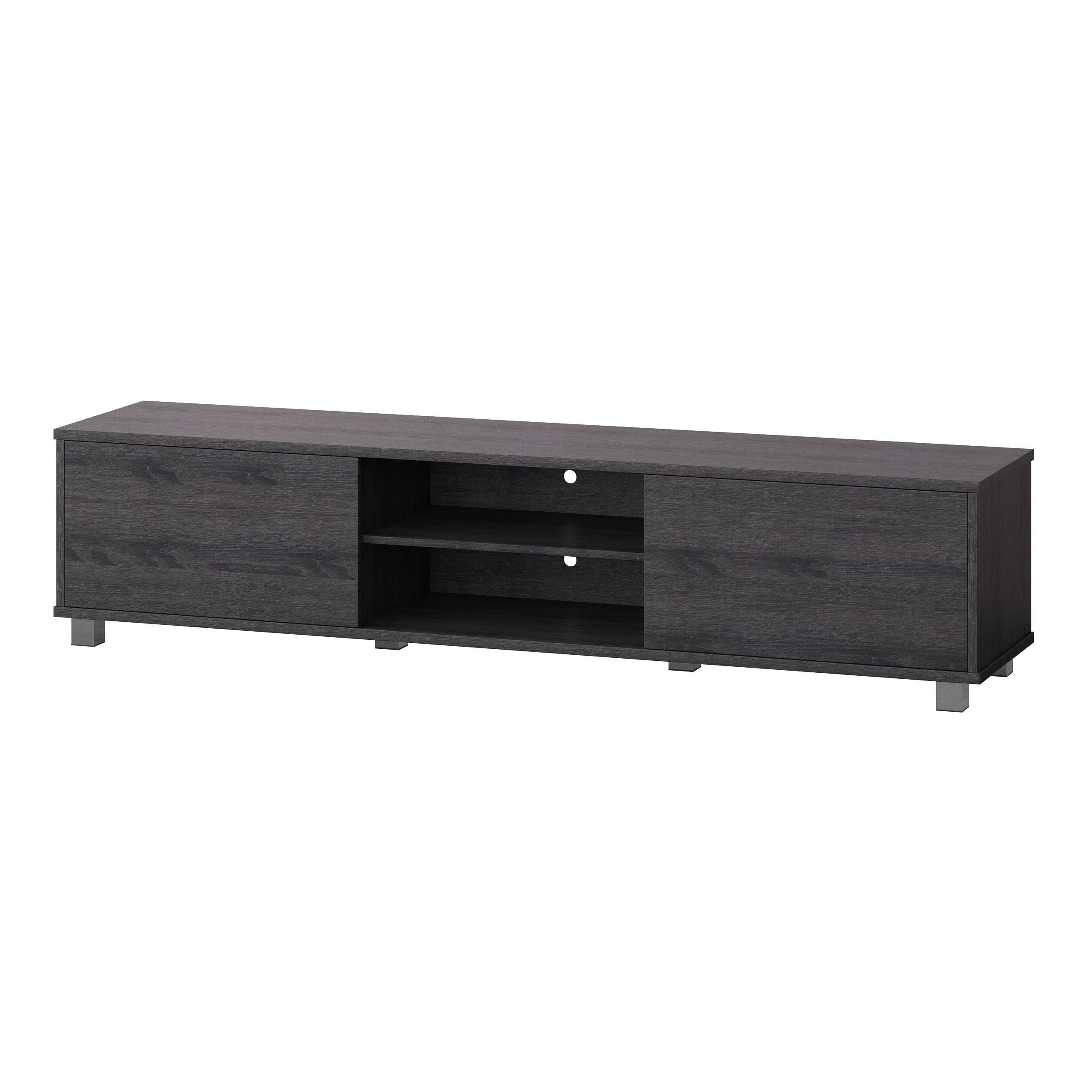 CorLiving - Hollywood Collection TV Stand with Open and Closed Cabinets for Most TVs up to 85" - Dark Gray - Image 5