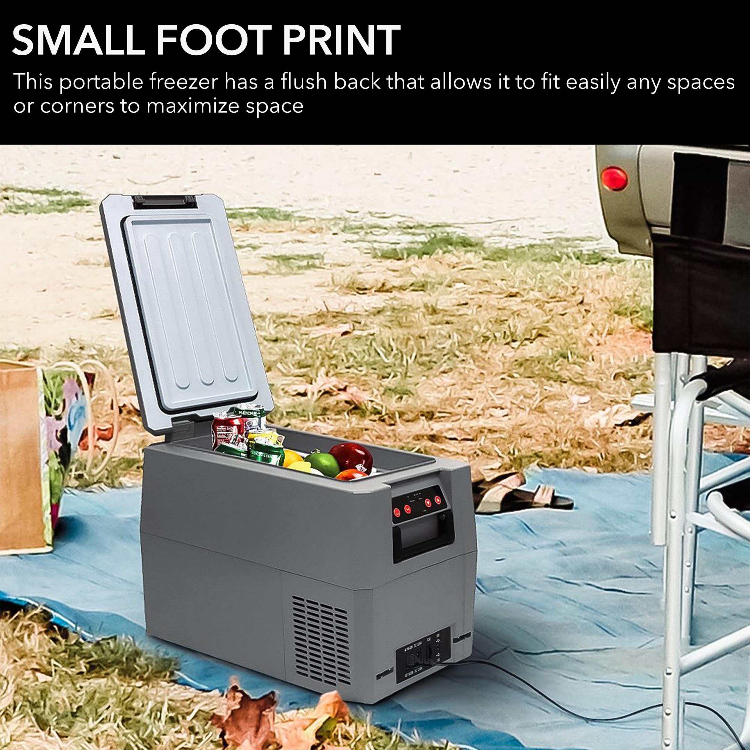 Whynter - 34 Quart Compact Portable Freezer Refrigerator with 12v DC Option - Gray - Image 3