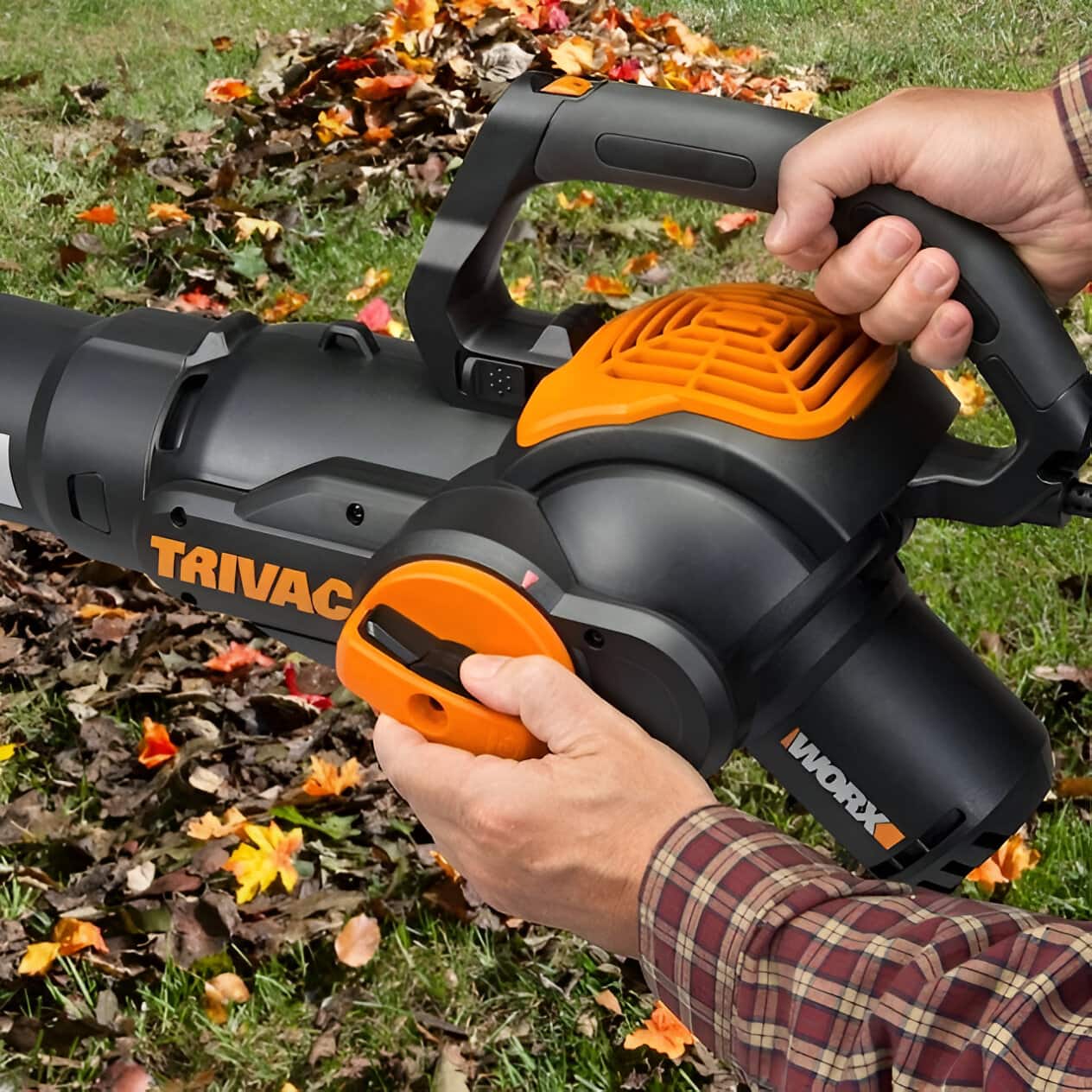 WORX - 12 Amp TRIVAC 70 MPH 600 CFM Corded Blower, Mulcher, and Vaccum - Black - Image 6