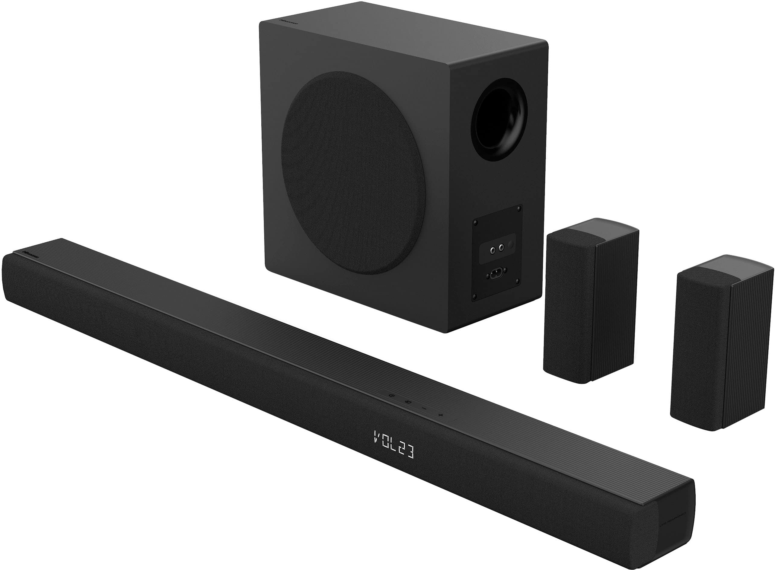 Hisense - 5.1 Channel 540W Soundbar with Wireless 6.5" Subwoofer and 2 Rear Speakers (HS5100) - Black - Image 2