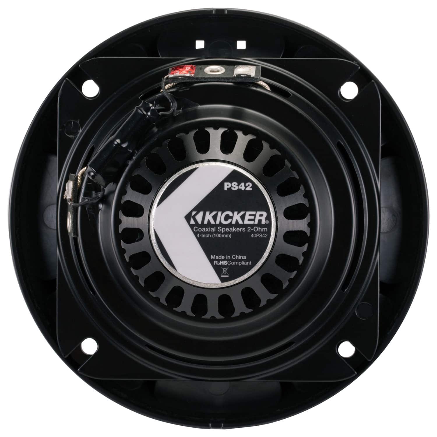 KICKER - PS 4" Coaxial Speakers (Pair) - Black/Silver - Image 4
