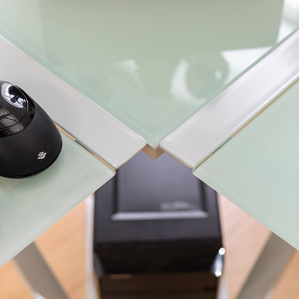 Walker Edison - 51" L-Shaped Modern Glass Computer Desk - White - Image 10