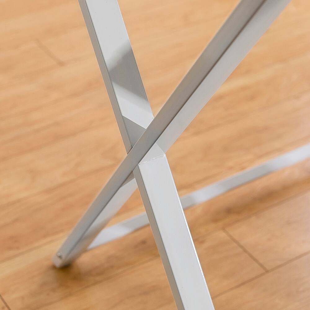 Walker Edison - 51" L-Shaped Modern Glass Computer Desk - White - Image 12