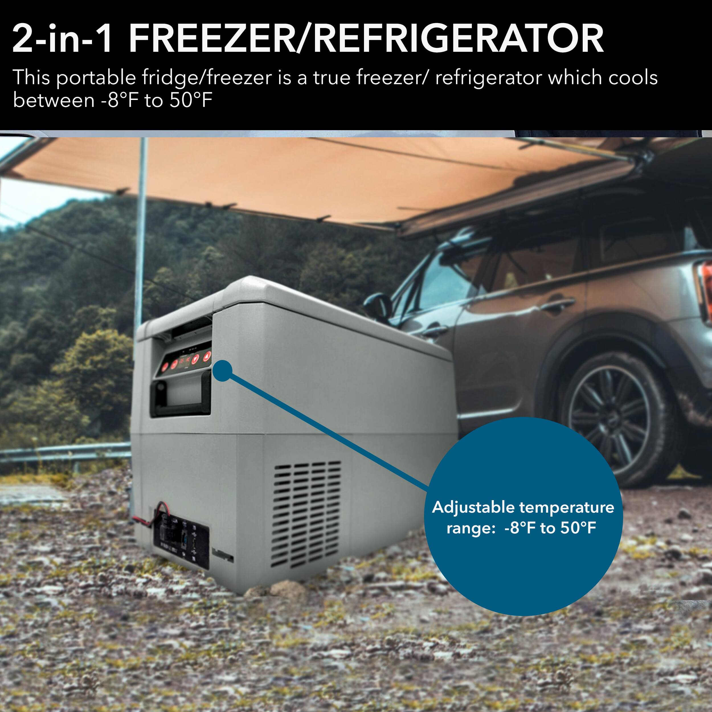 Whynter - 34 Quart Compact Portable Freezer Refrigerator with 12v DC Option - Gray - Image 10