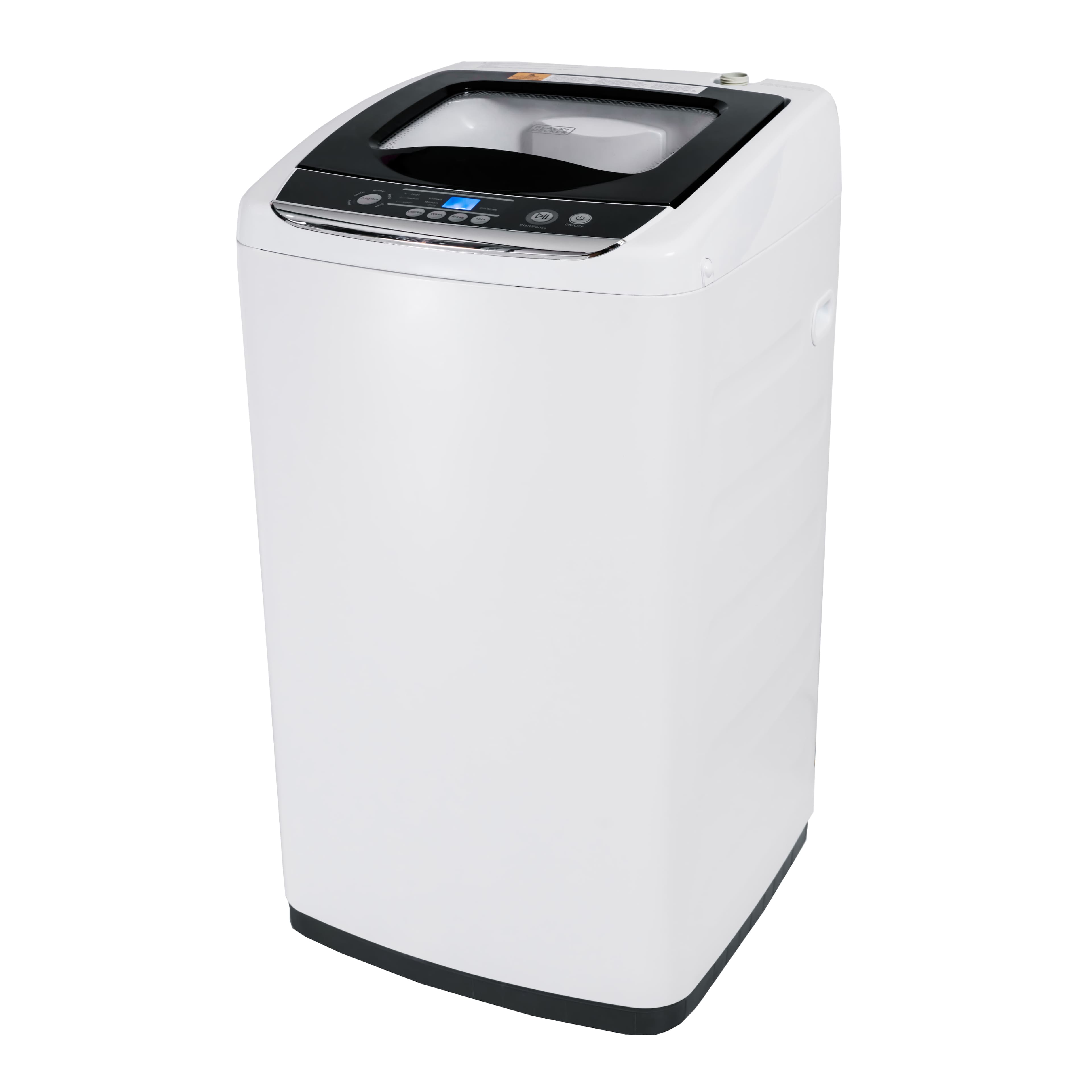 Black+Decker - Small Portable Washer,Portable Washer 0.9 Cu. Ft. with 5 Cycles, Transparent Lid & LED Display - White