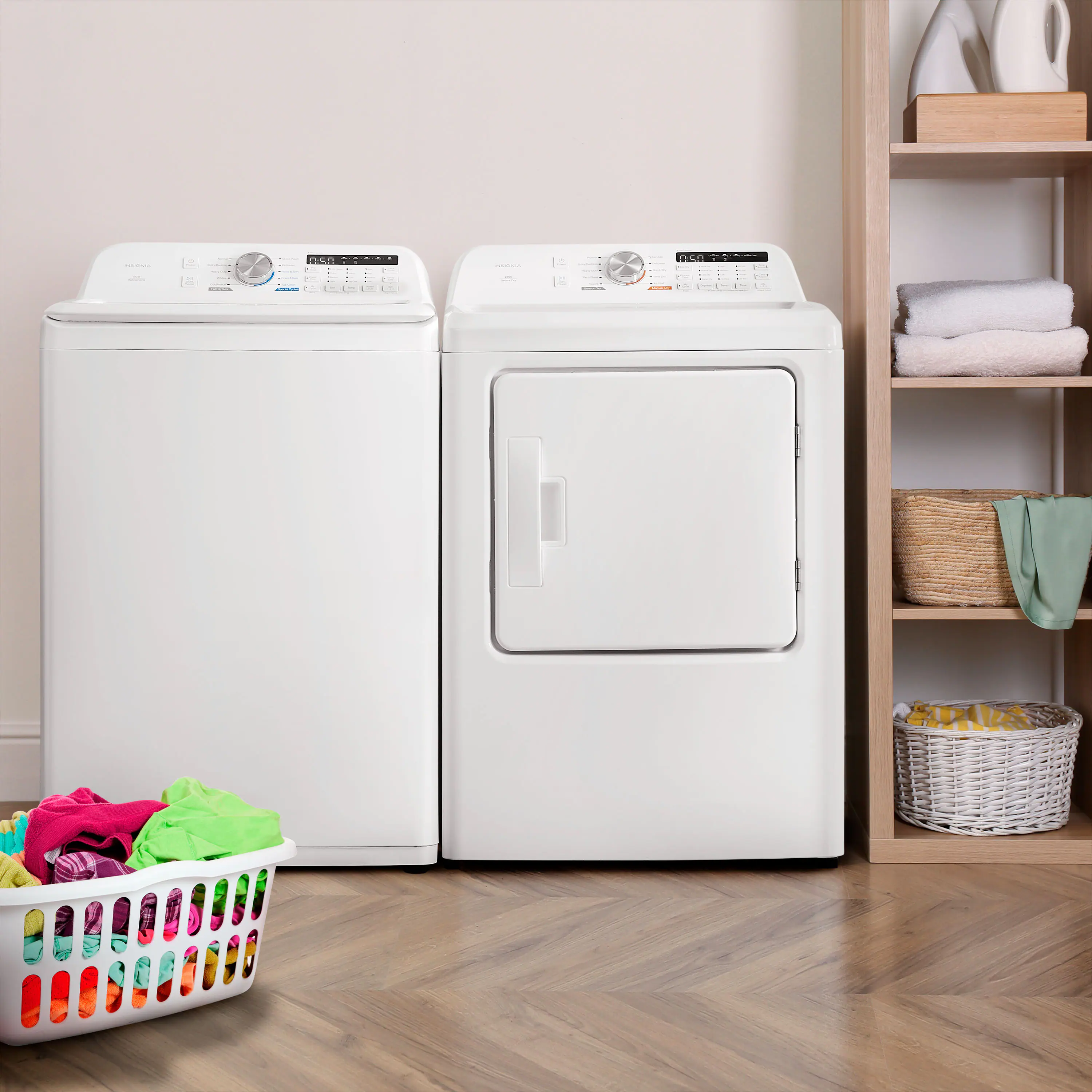 Insignia™ - 7 Cu. Ft. Electric Dryer with Sensor Dry - White - Image 11