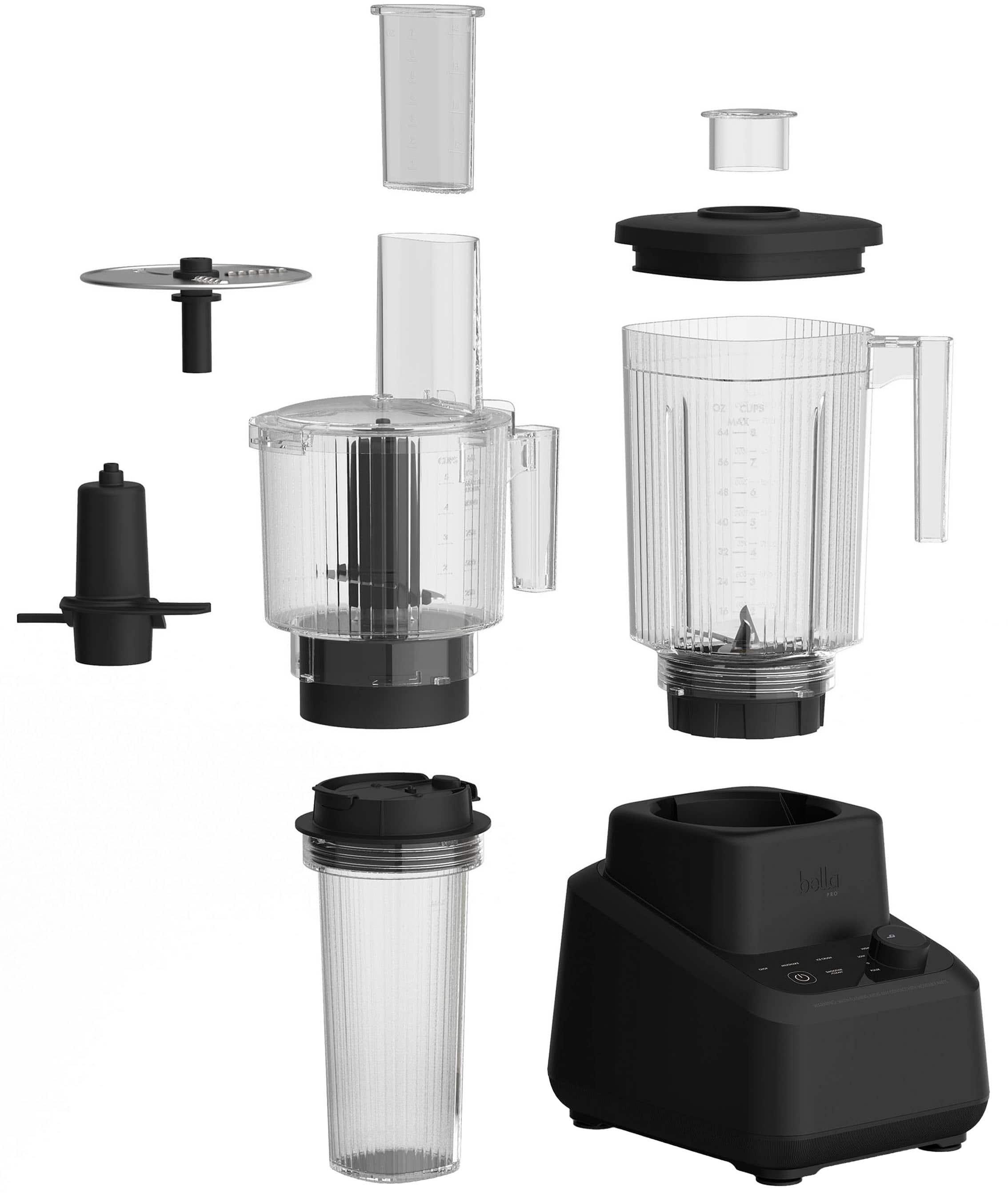 bella PRO - MasterBlend 3-in-1 Prep System with Blender, Personal Blender & Food Processor - Black Wash - Image 2