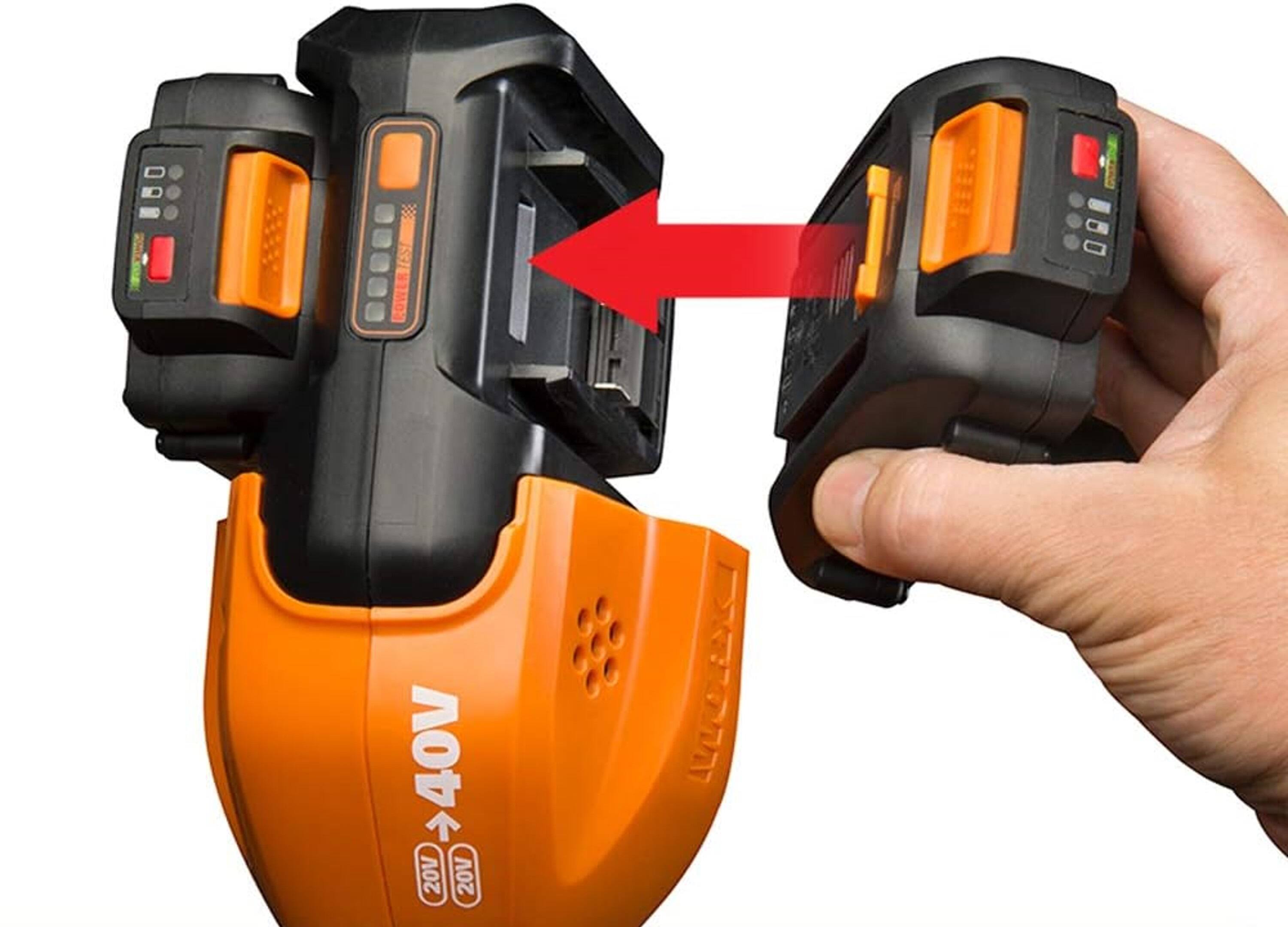 WORX - 40V 13" Cordless Grass Trimmer & Leaf Blower Combo Kit (2 x 2.0 Ah Batteries & 1 x Charger) - Black - Image 6