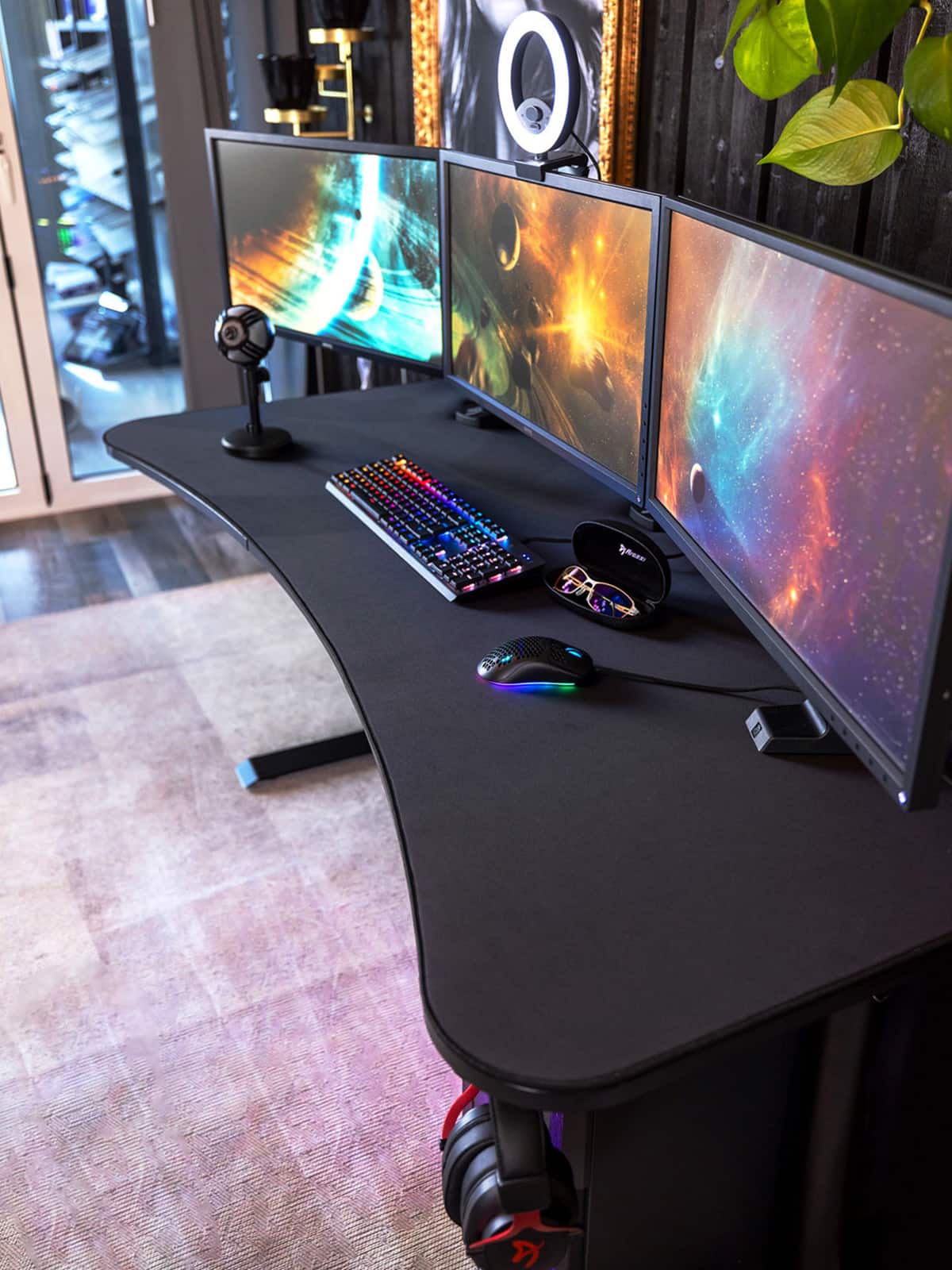 Arozzi - Arena Ultrawide Curved Gaming Desk - Pure Black - Image 11