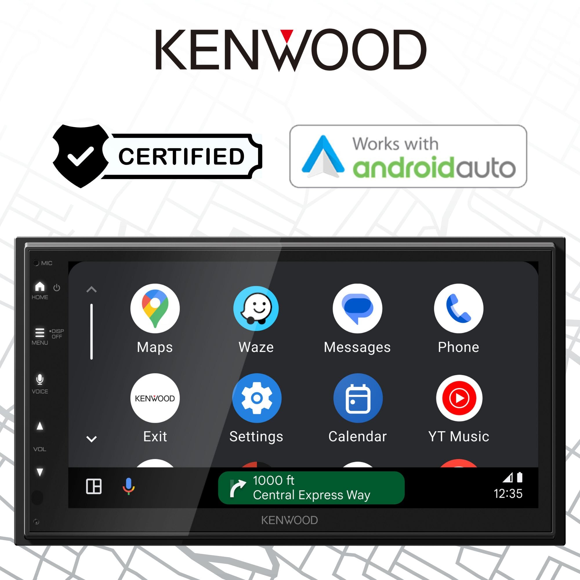 Kenwood - 6.8" - Wireless Apple CarPlay and Android Auto Bluetooth Digital Multimedia Receiver - Black - Image 6
