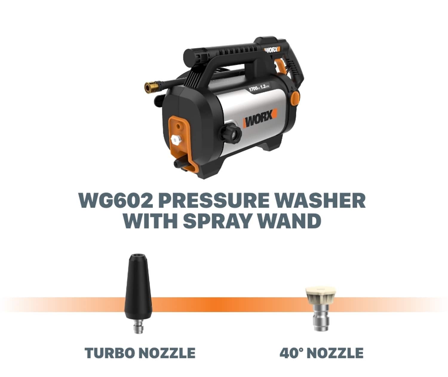 WORX - Electric Pressure Washer up to 1700 PSI at 1.2 GPM - Black - Image 10
