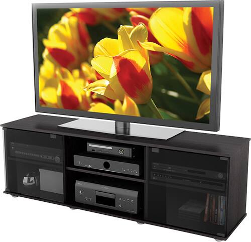 CorLiving - Holland Black Wooden TV Stand, for TVs up to 75" - Ravenwood Black - Image 4