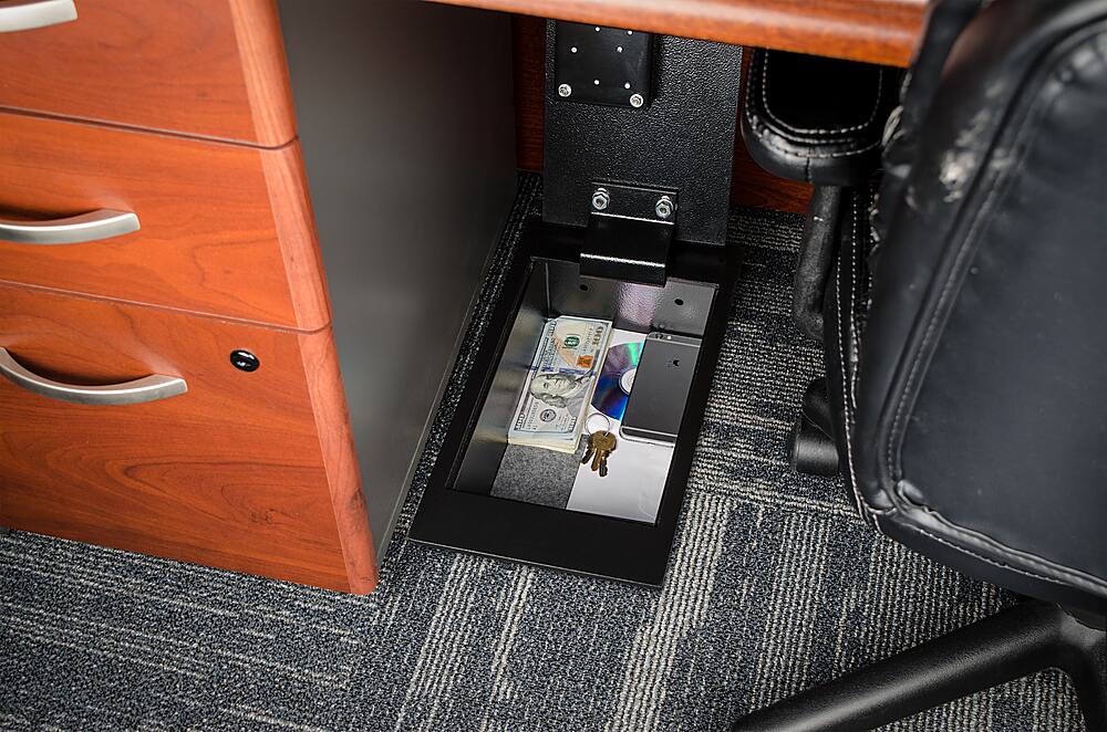 Barska - 0.22 Cu. Ft. Hidden Floor Safe with Key Lock-Solid Steel Construction, Concealed Design - Black - Image 10