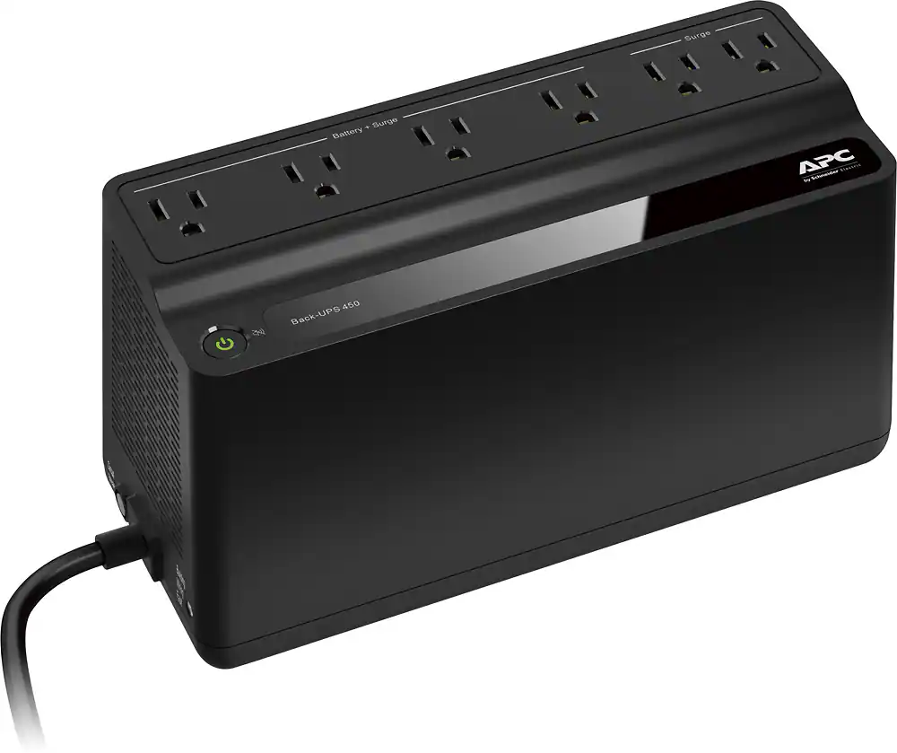 APC - Back-UPS Connect 450VA, 120V, 6 NEMA outlets (2 surge) - Black