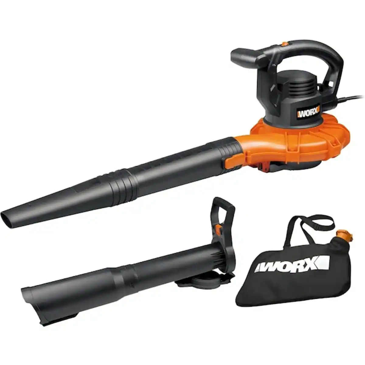 WORX - 12 Amp 250 MPH 400 CFM Electric Leaf Blower/Mulcher/Vacuum - Black