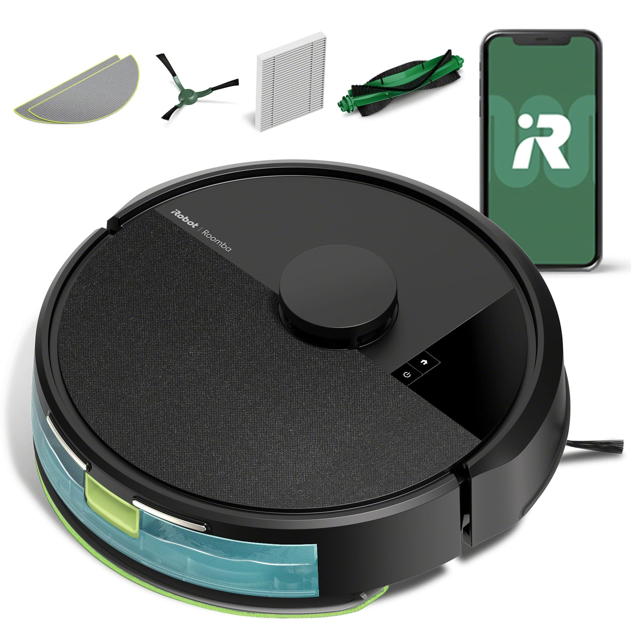 iRobot - Roomba 105 Combo Vacuum & Mop - Easy-to-Use, Intense Power-Lifting Suction, LiDAR, Avoids Mopping Carpets, Self-Charging - Black