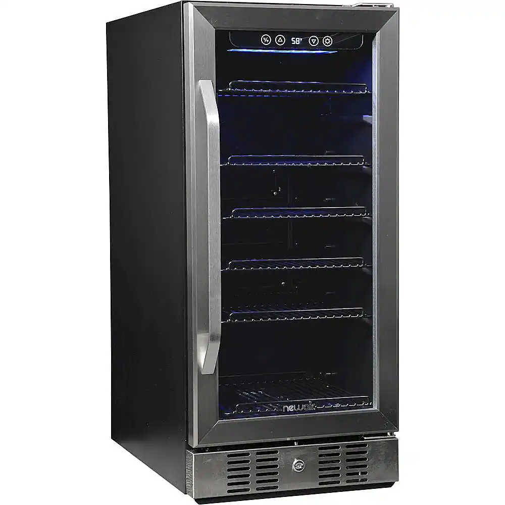 NewAir - 96-Can Built-In Beverage Cooler with Precision Temperature Controls and Adjustable Shelves - Stainless Steel - Image 2
