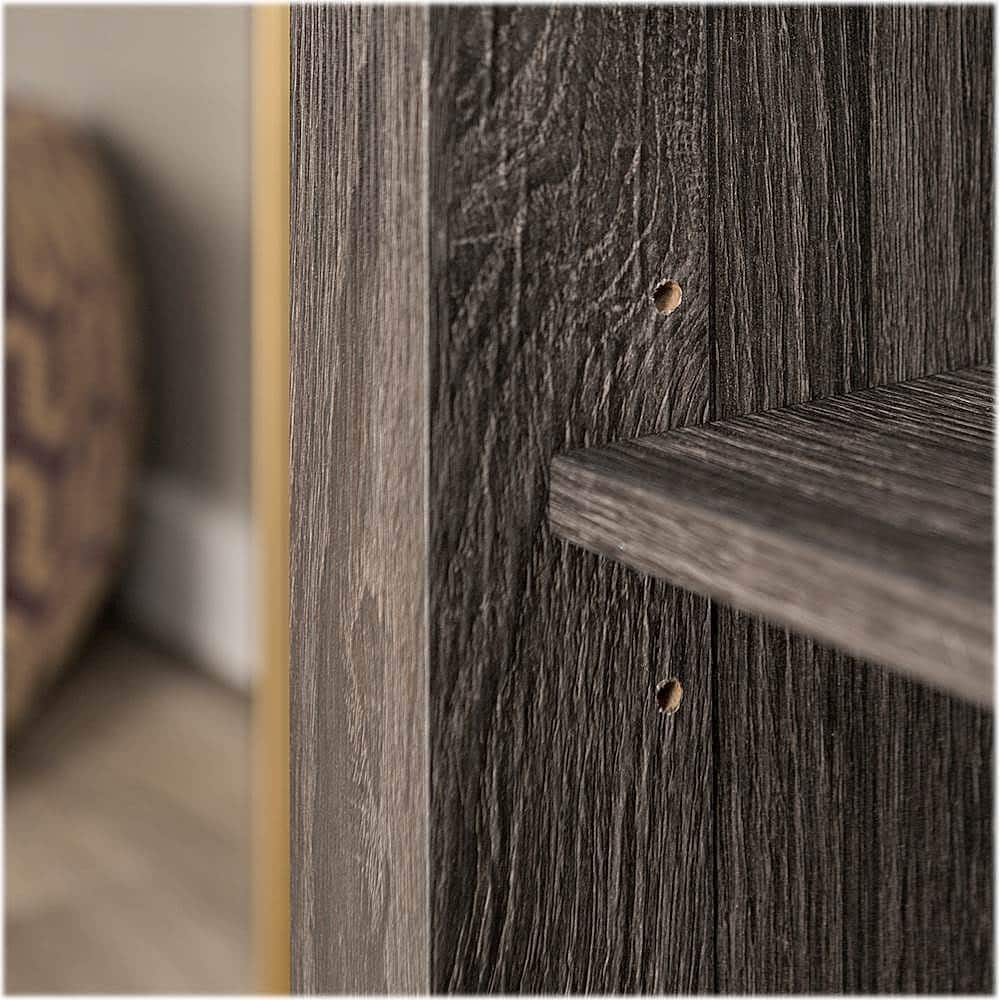 Walker Edison - Modern 70" Open 6 Cubby Storage TV Stand for TVs up to 80" - Charcoal - Image 6